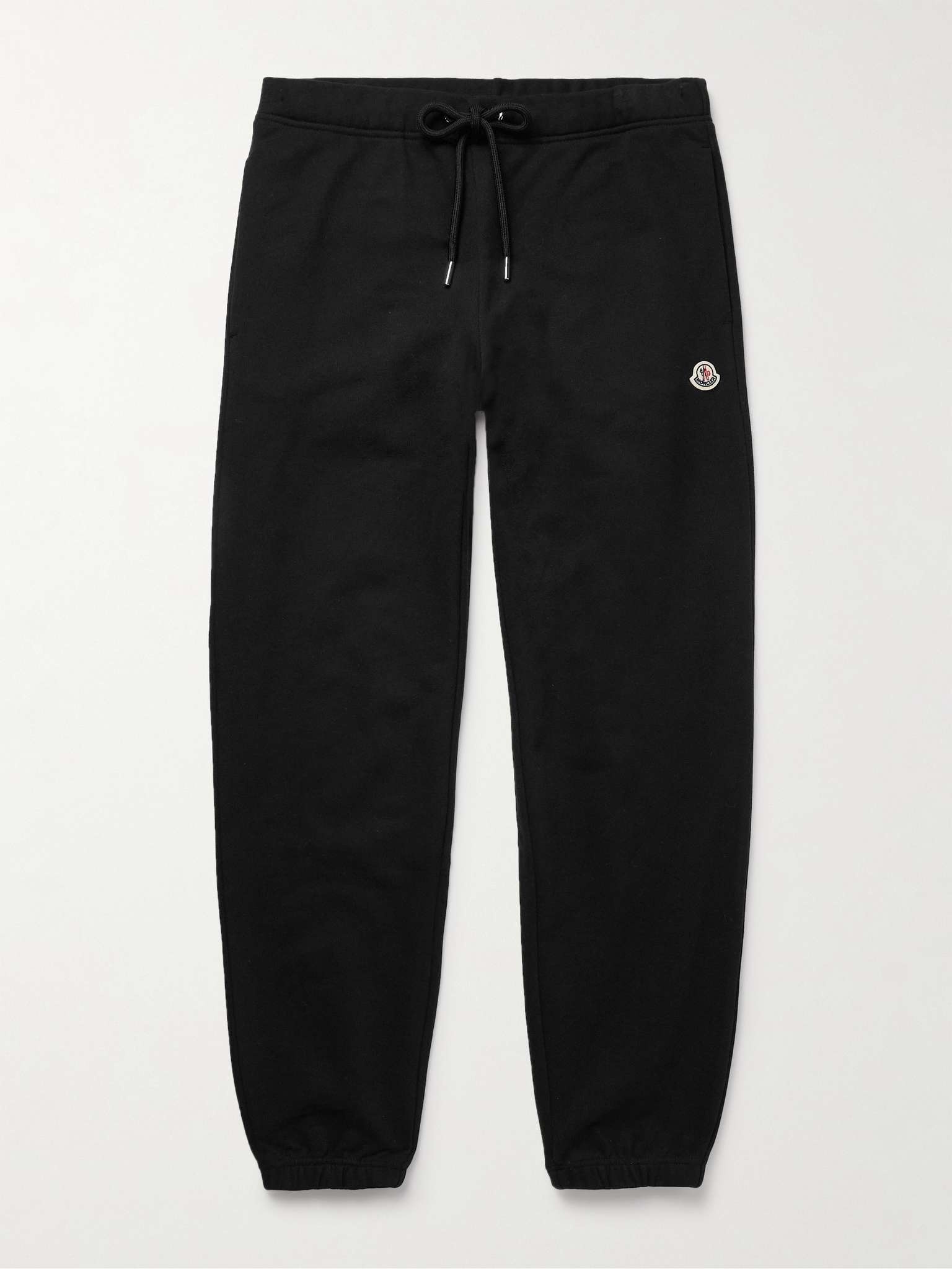 Tapered Logo-Appliquéd Cotton-Jersey Sweatpants - 1