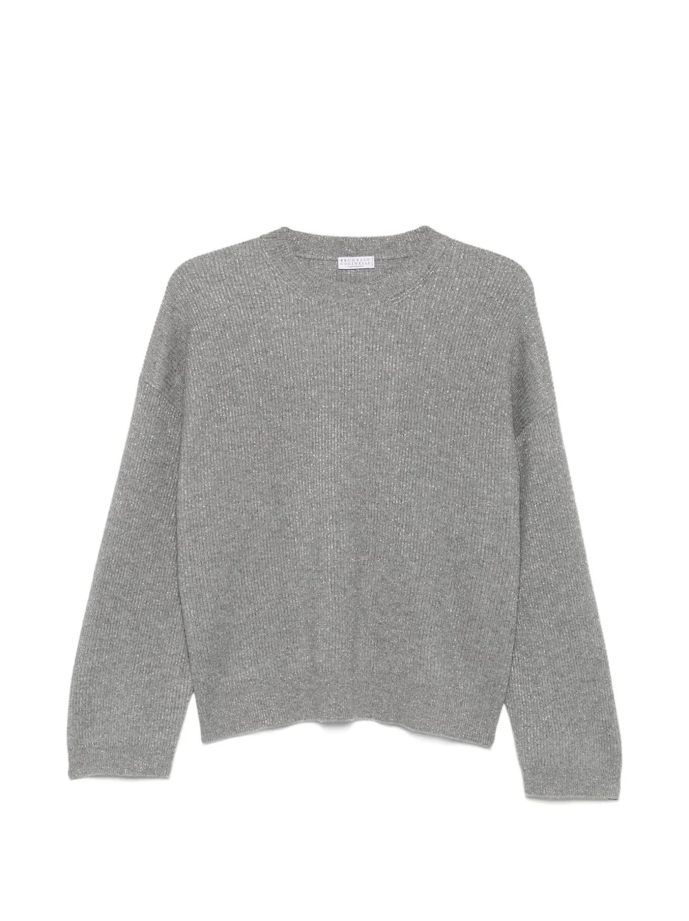 ribbed-knit metallic-thread sweater - 1