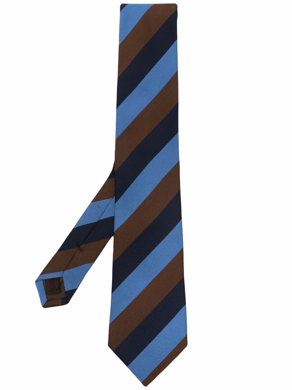 diagonal stripe-print silk tie - 1