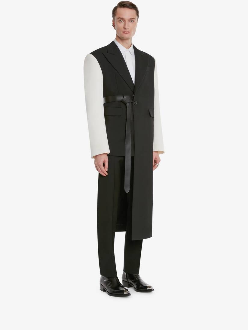 Men's Asymmetric Tailored Jacket in Black - 3