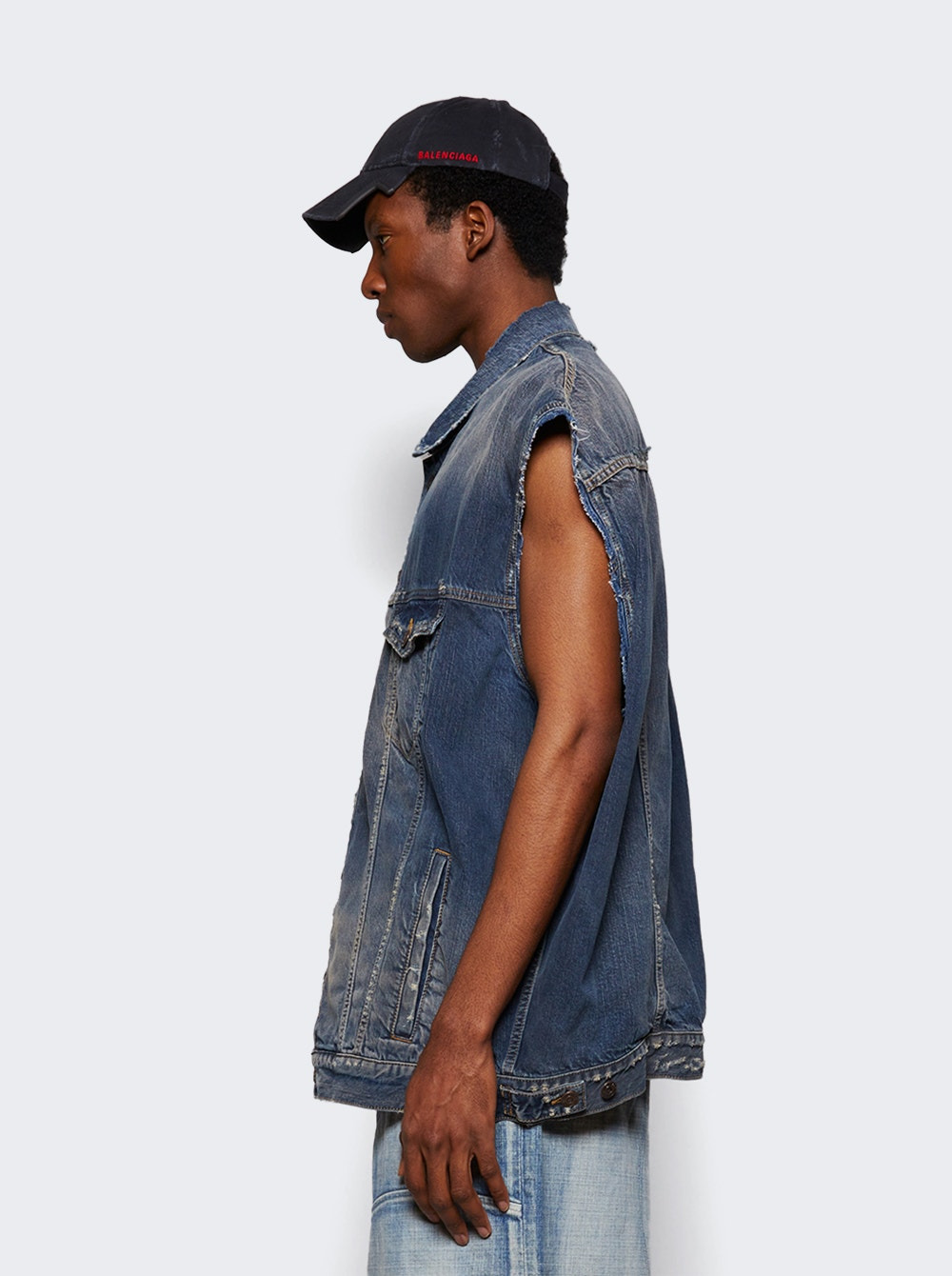 Sleeveless Jacket Blue - 3
