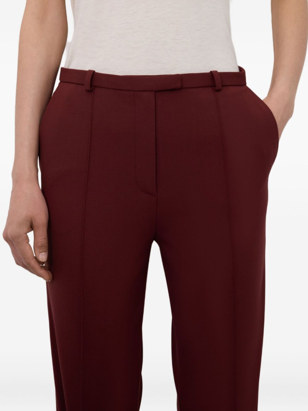 pleat-front straight trousers - 5
