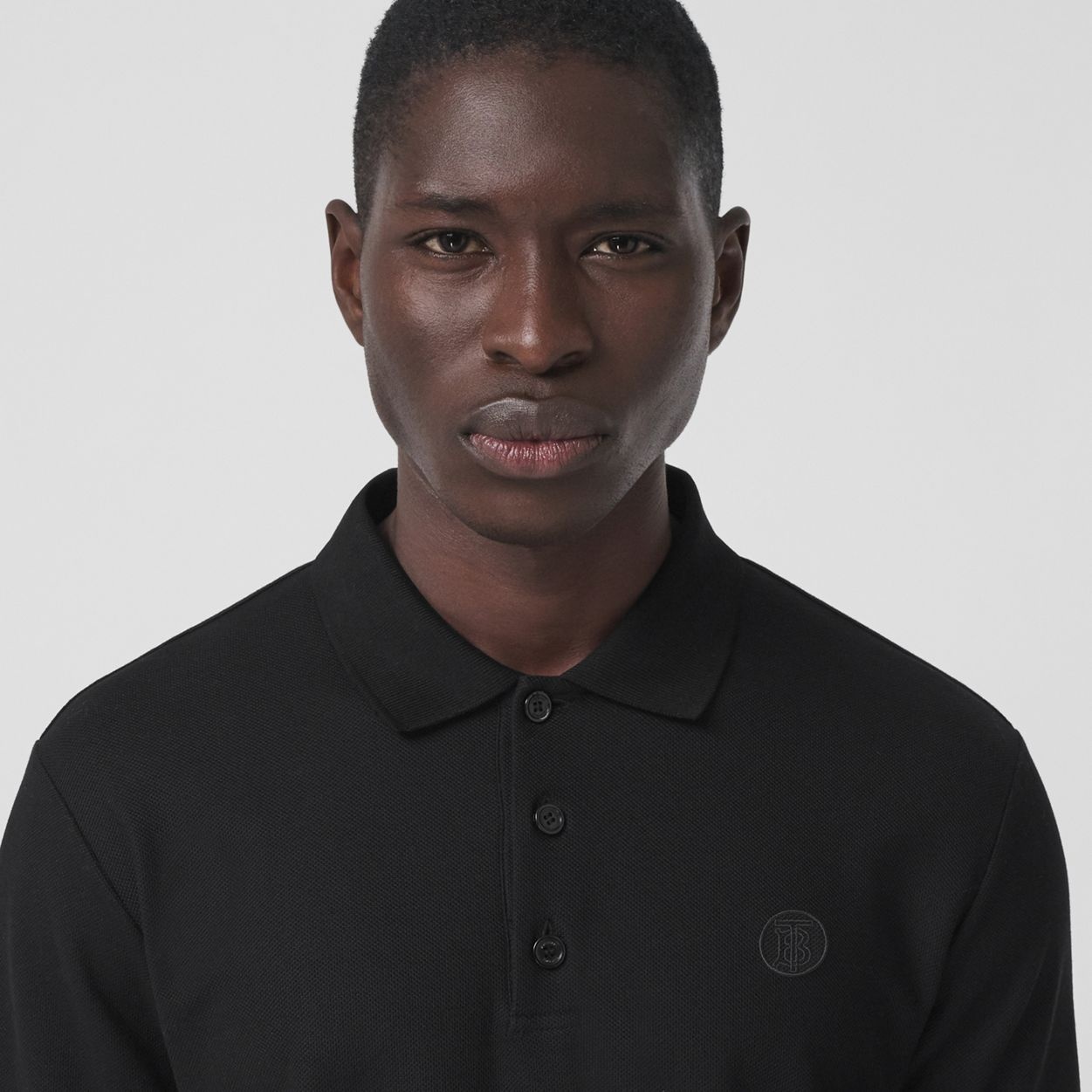 Monogram Motif Cotton Piqué Polo Shirt - 3