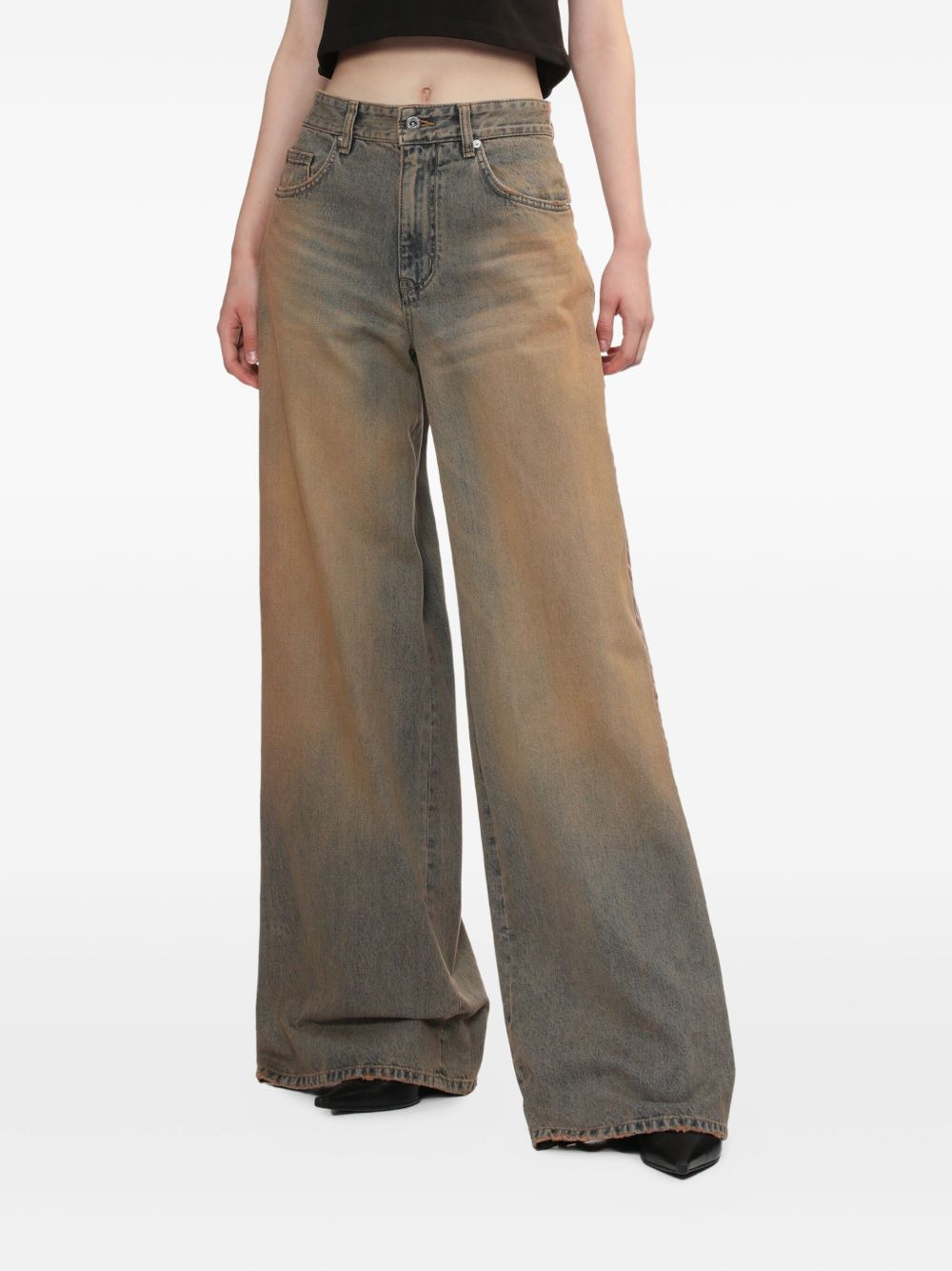 faded panelled jeans - 3