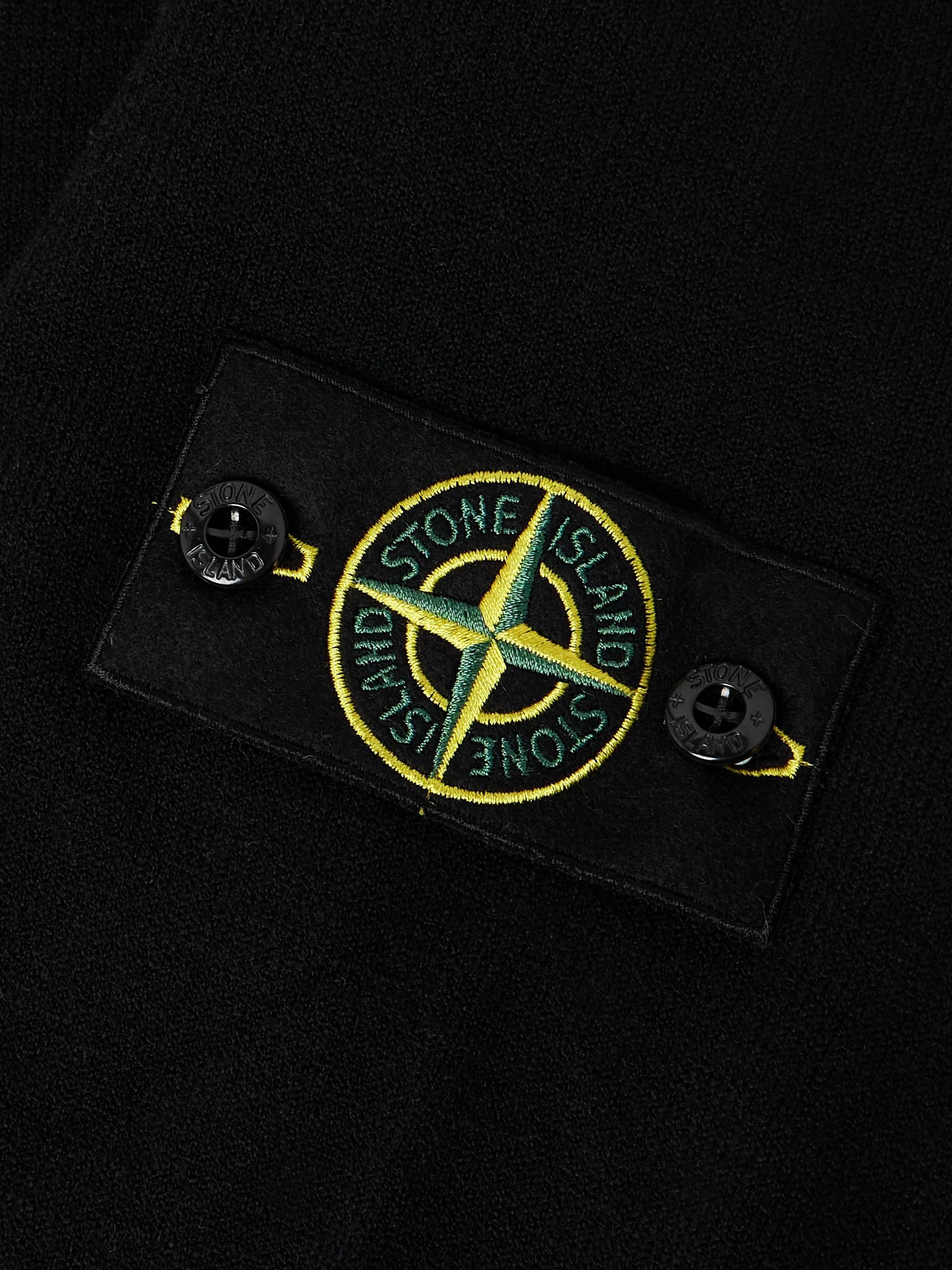 Logo-Appliquéd Wool-Blend Zip-Up Cardigan Black - 6