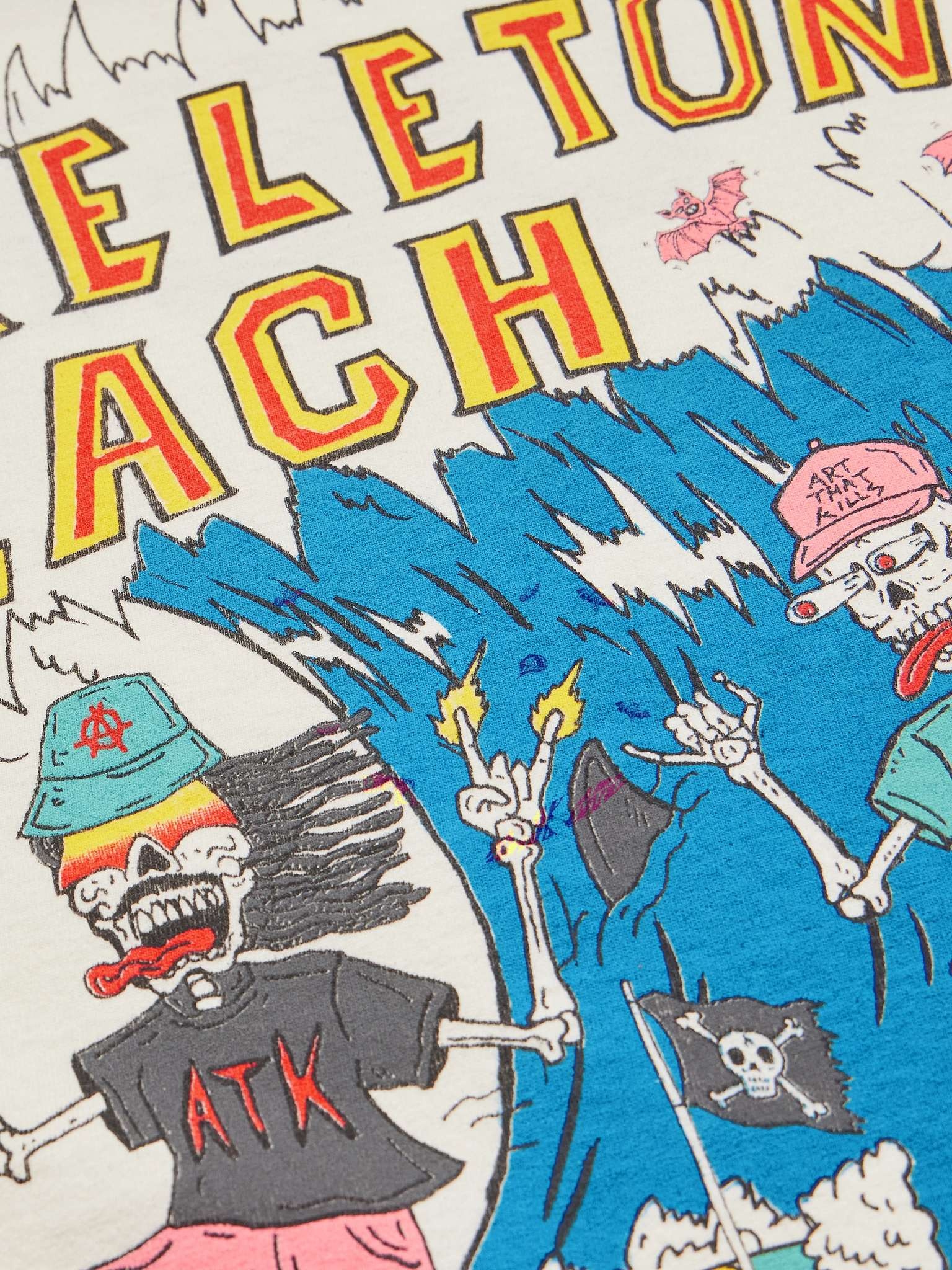 Skeleton Beach Surf Glittered Printed Cotton-Jersey T-Shirt - 4