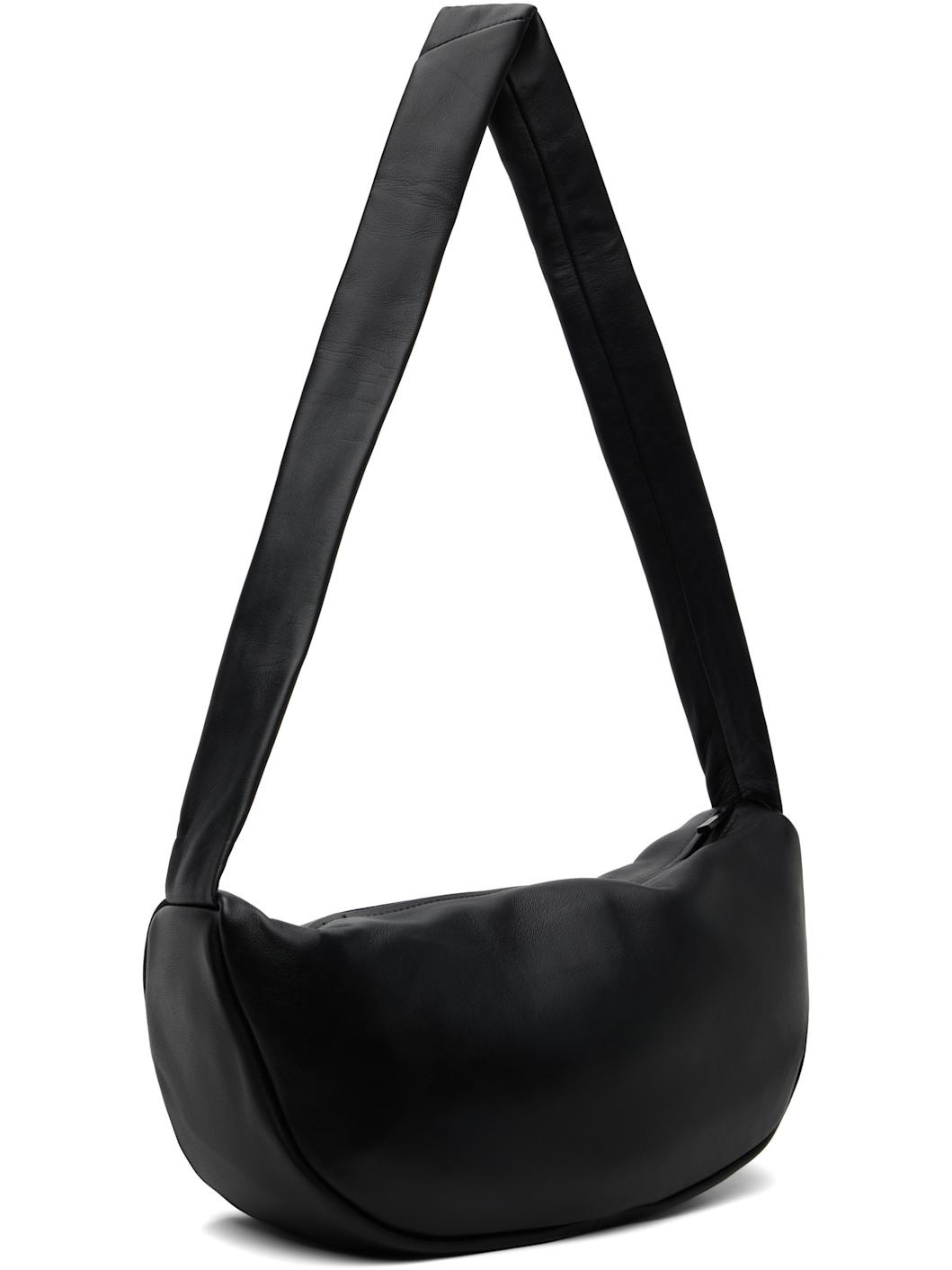 Black Soft Crescent Bag - 3