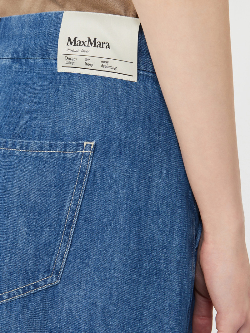 NASTRO Wide-fit cotton and linen denim trousers - NAVY 5