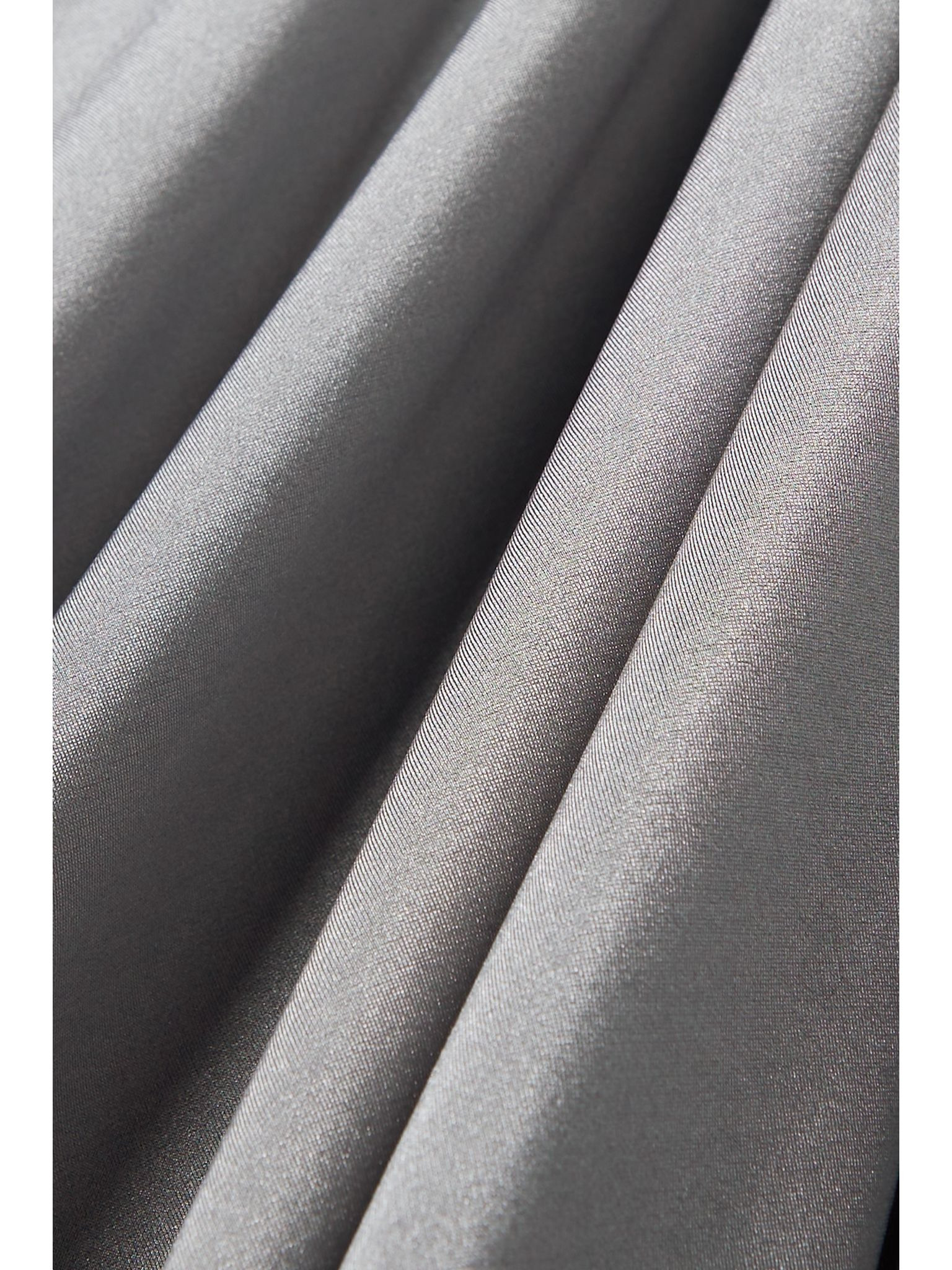 Asymmetric ruched stretch-satin maxi dress Gray - 4