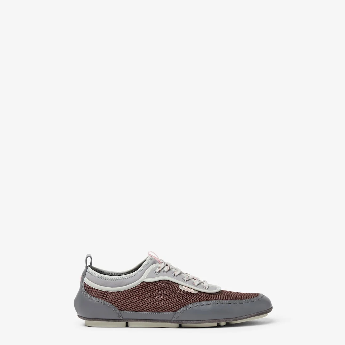 Fendi Fit sneakers Brown mesh and gray leather low-tops - 1