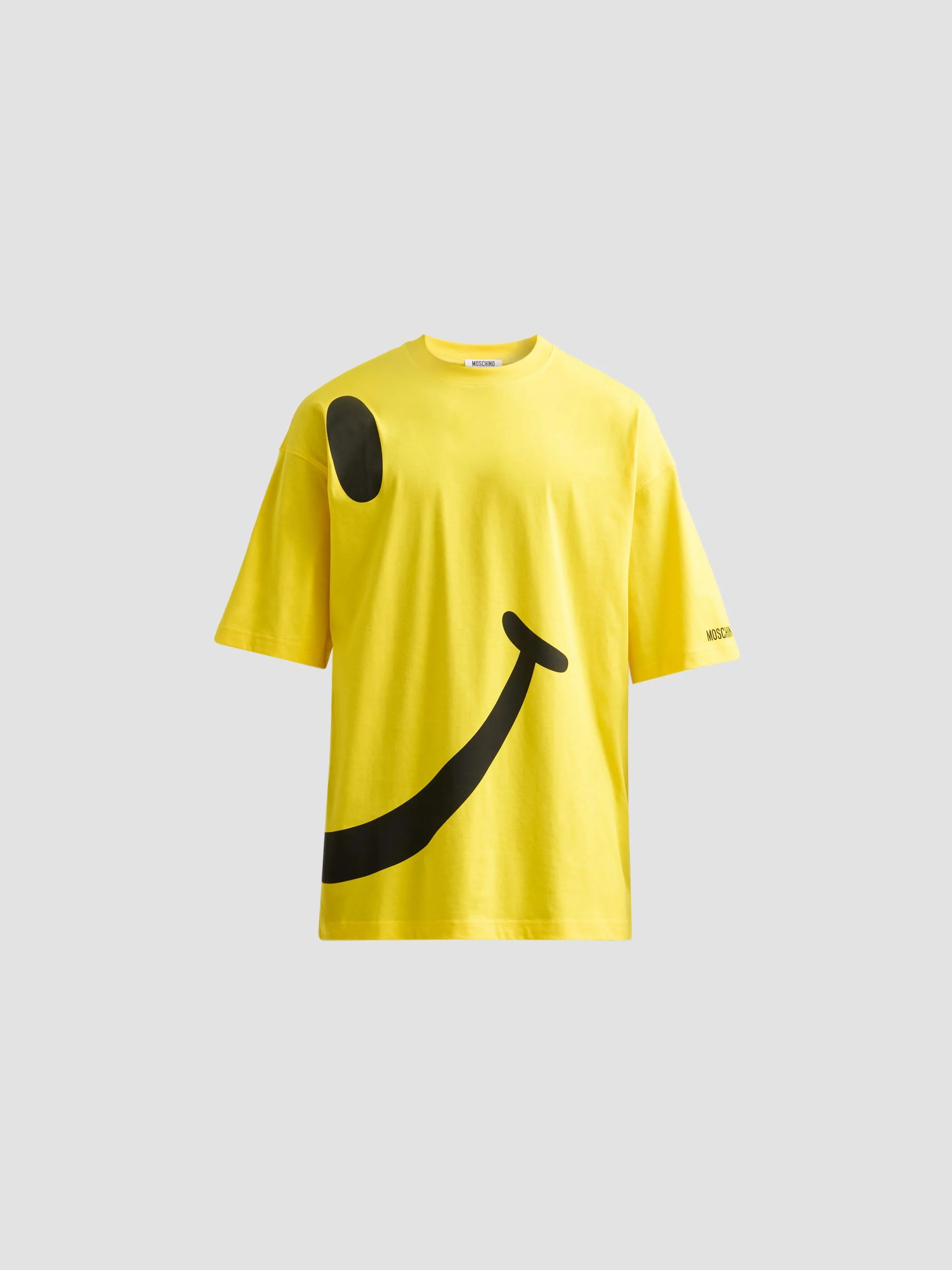 Men's Smiley Graphic Cotton Jersey T-Shirt - Yellow - 1