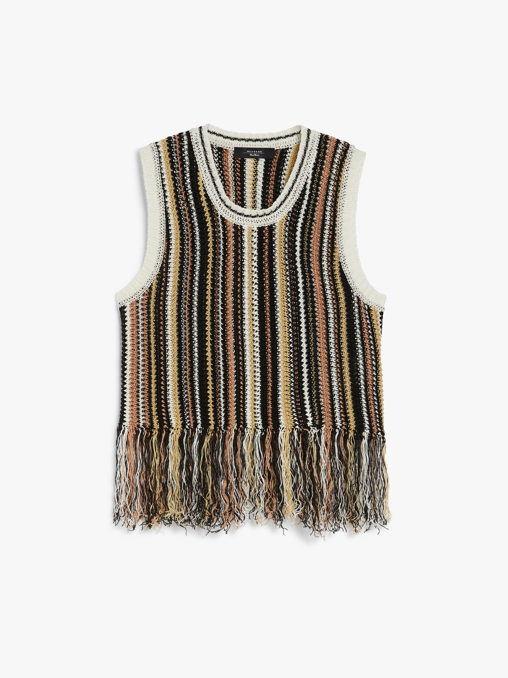 NAVETTA Linen top with fringes - 1