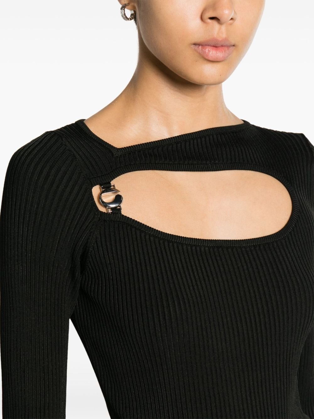 cut-out ribbed-knit top - 5