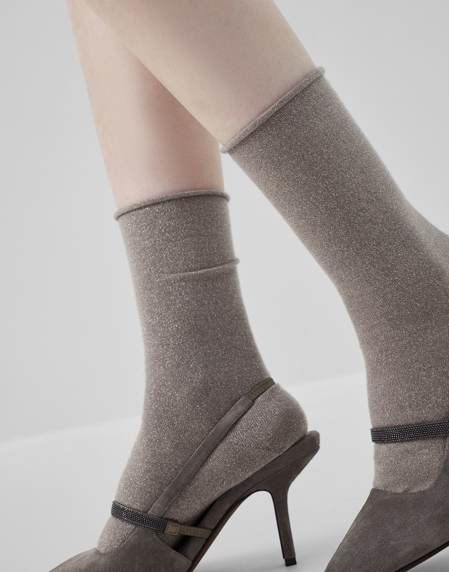 Cashmere and silk sparkling knit socks - 3