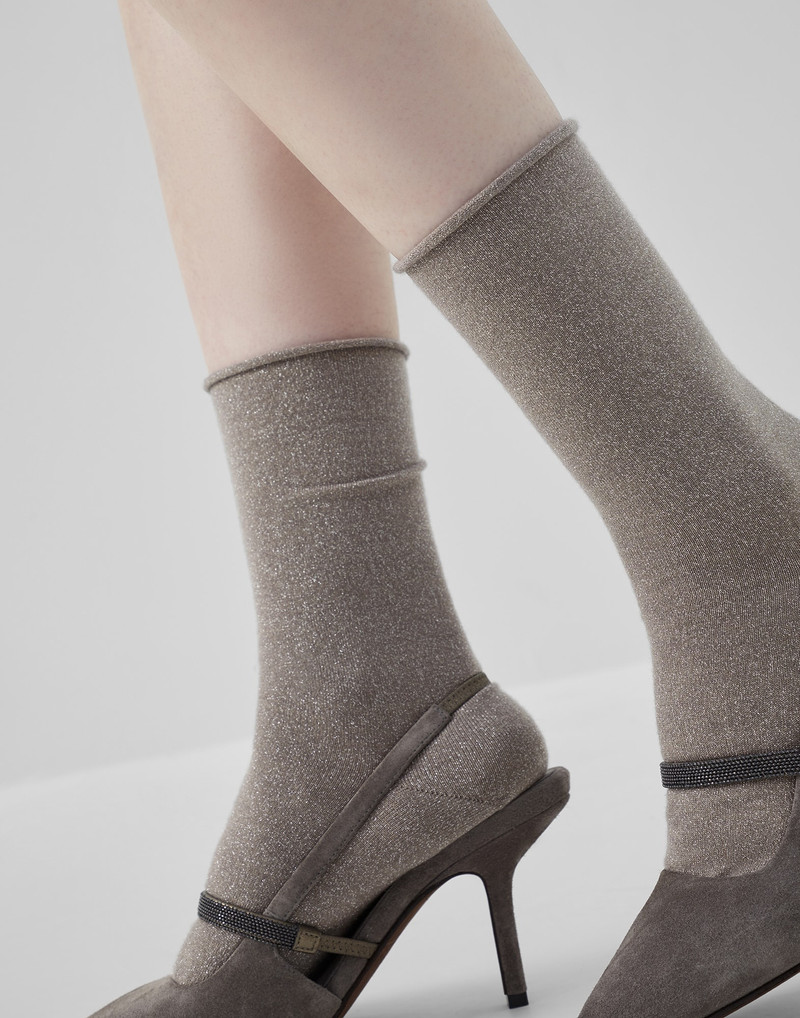 Cashmere and silk sparkling knit socks 3
