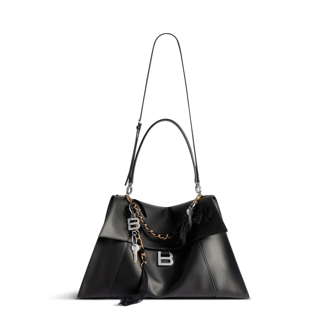 Women's Hourglass Soft Large Handbag in Black - 4