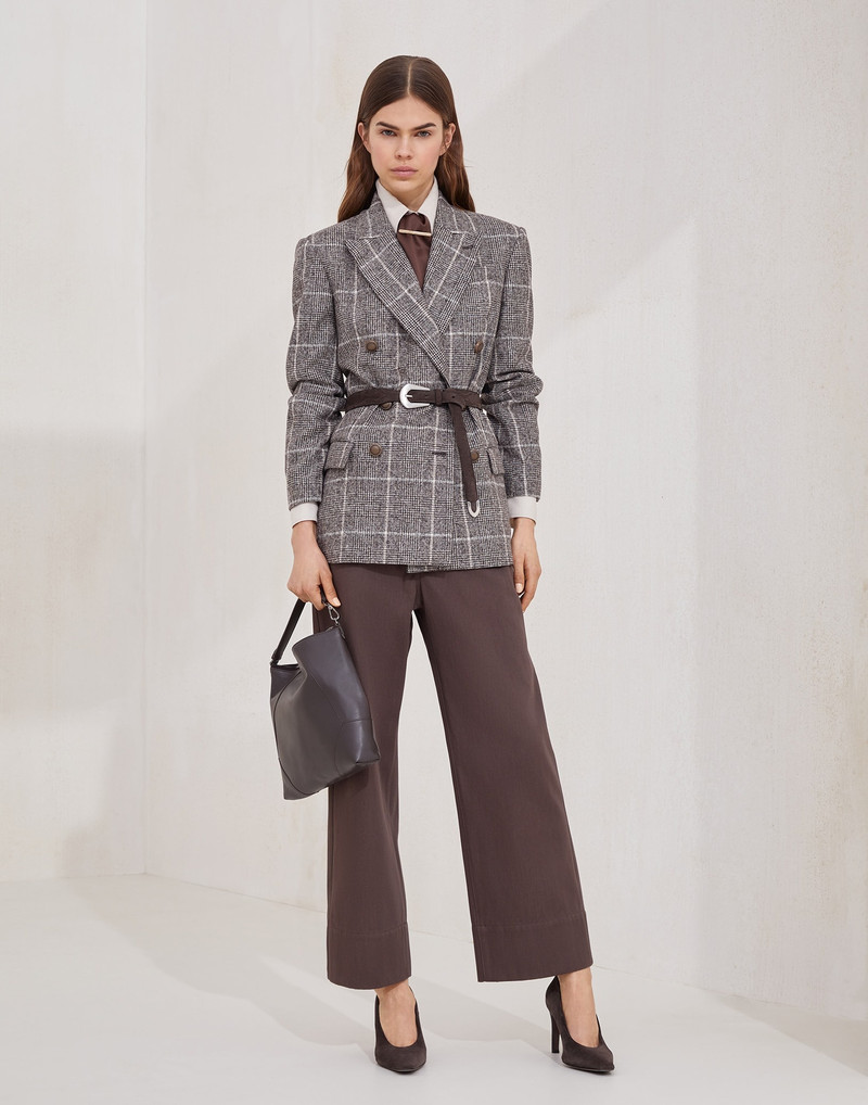 Couture 면 gabardine 사각형 chino 바지 와 monili 4
