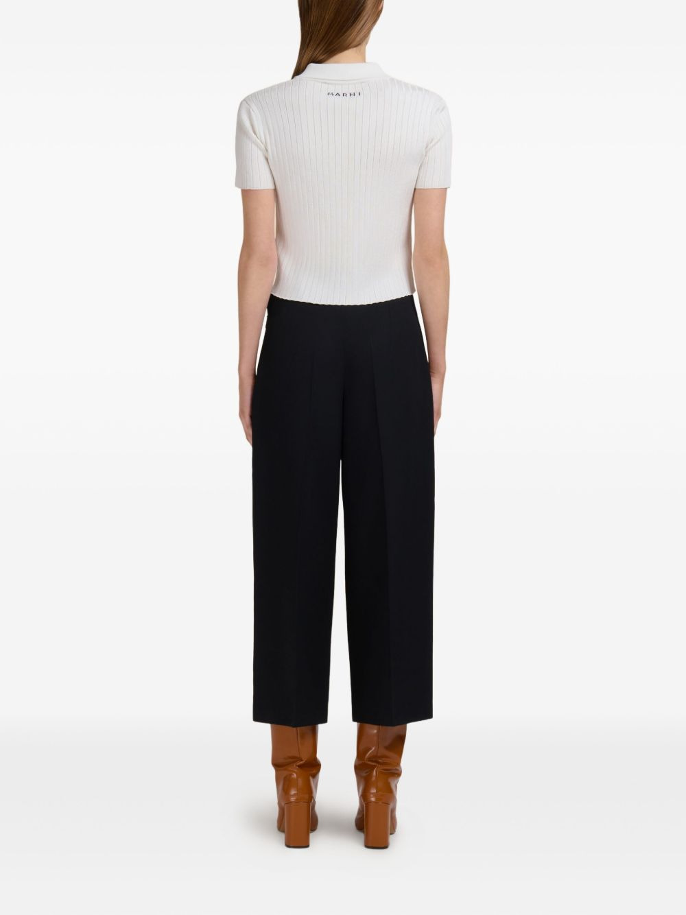 virgin-wool high-waisted trousers - 4