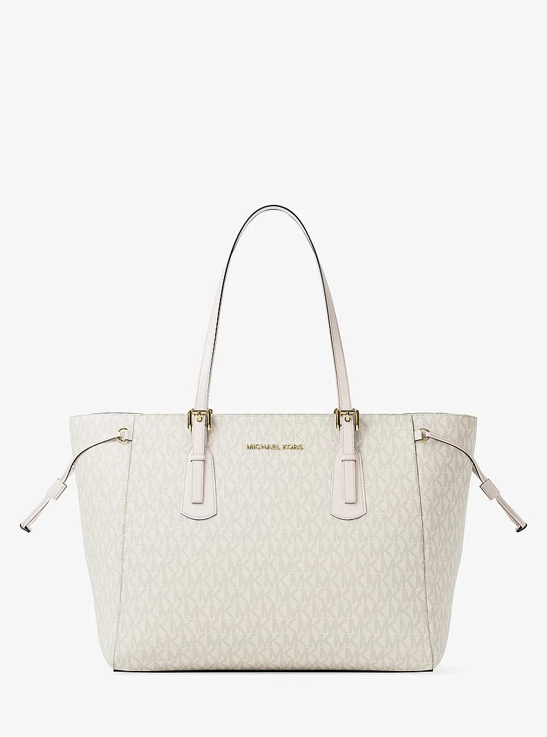 Voyager Large Signature Logo Top-Zip Tote Bag - 1