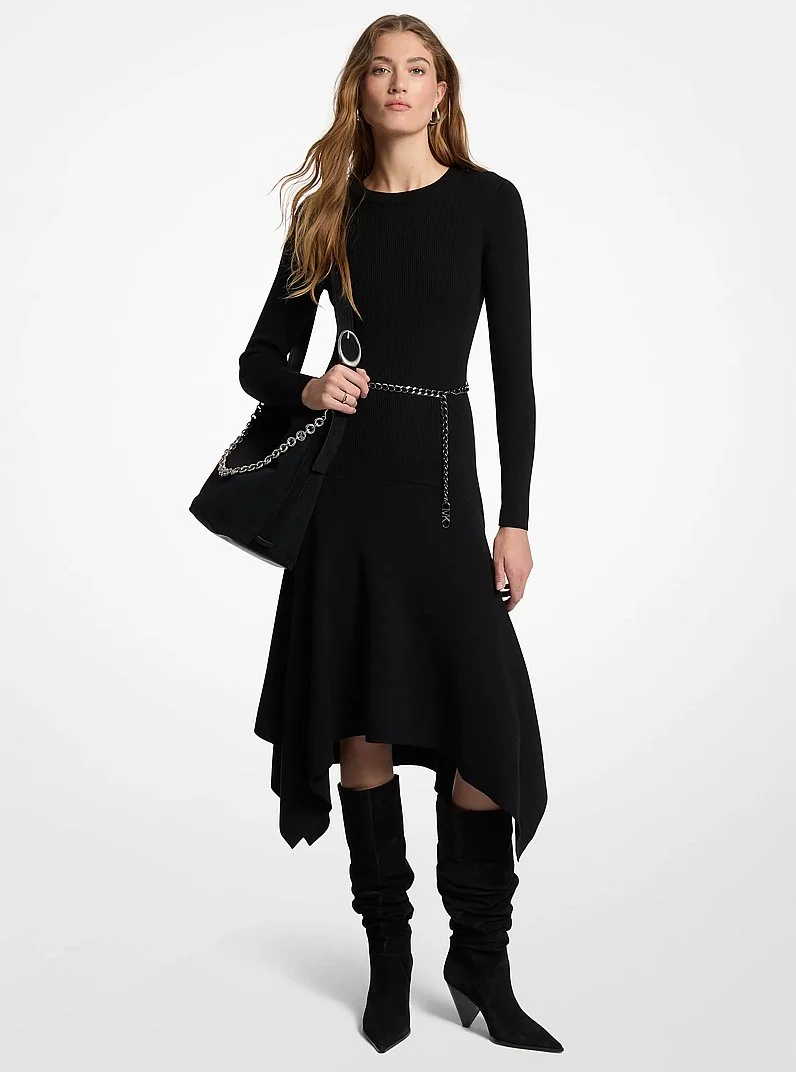 Stretch Wool Handkerchief Dress - 1