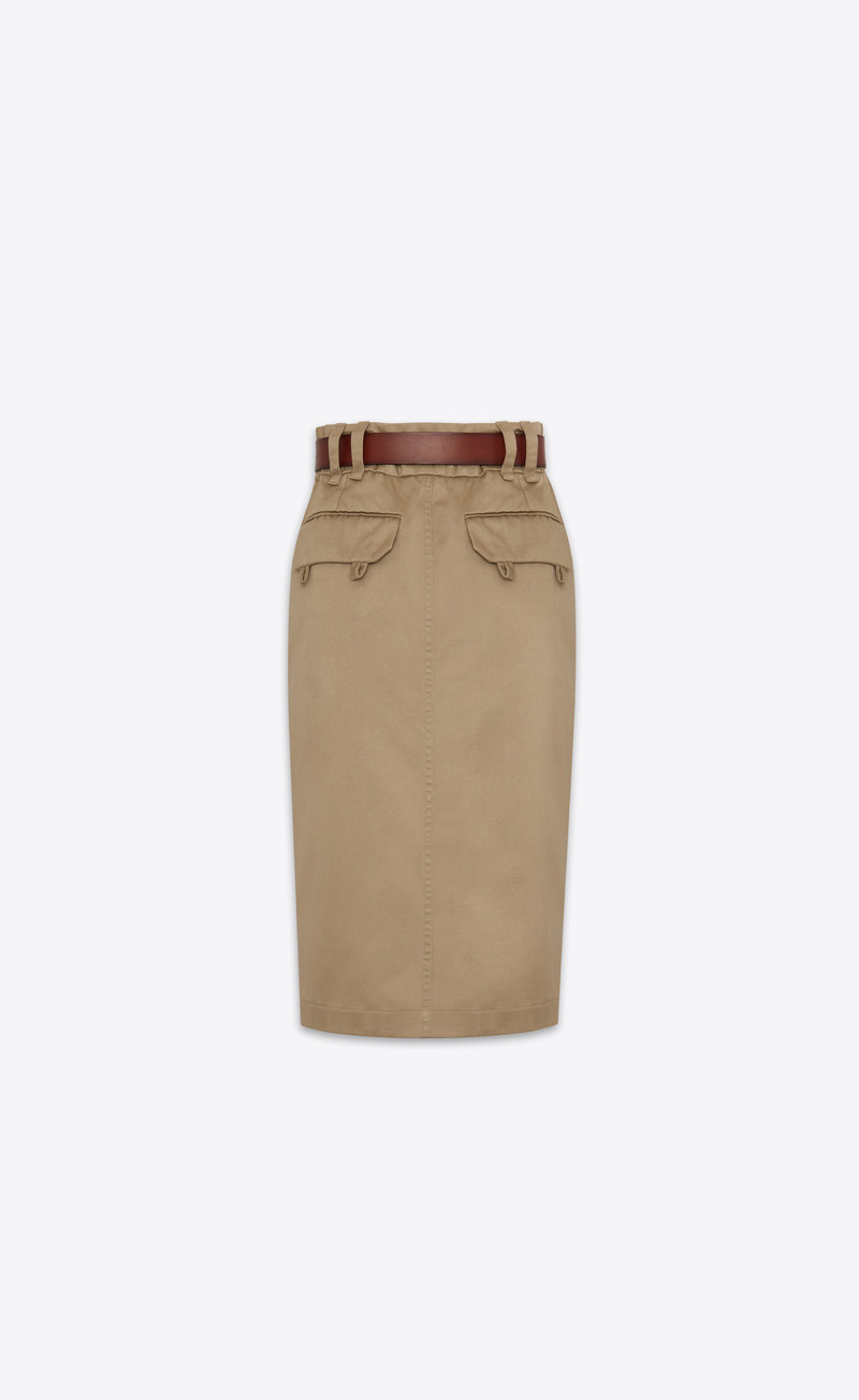 SAINT LAURENT pencil skirt in cotton gabardine outlook
