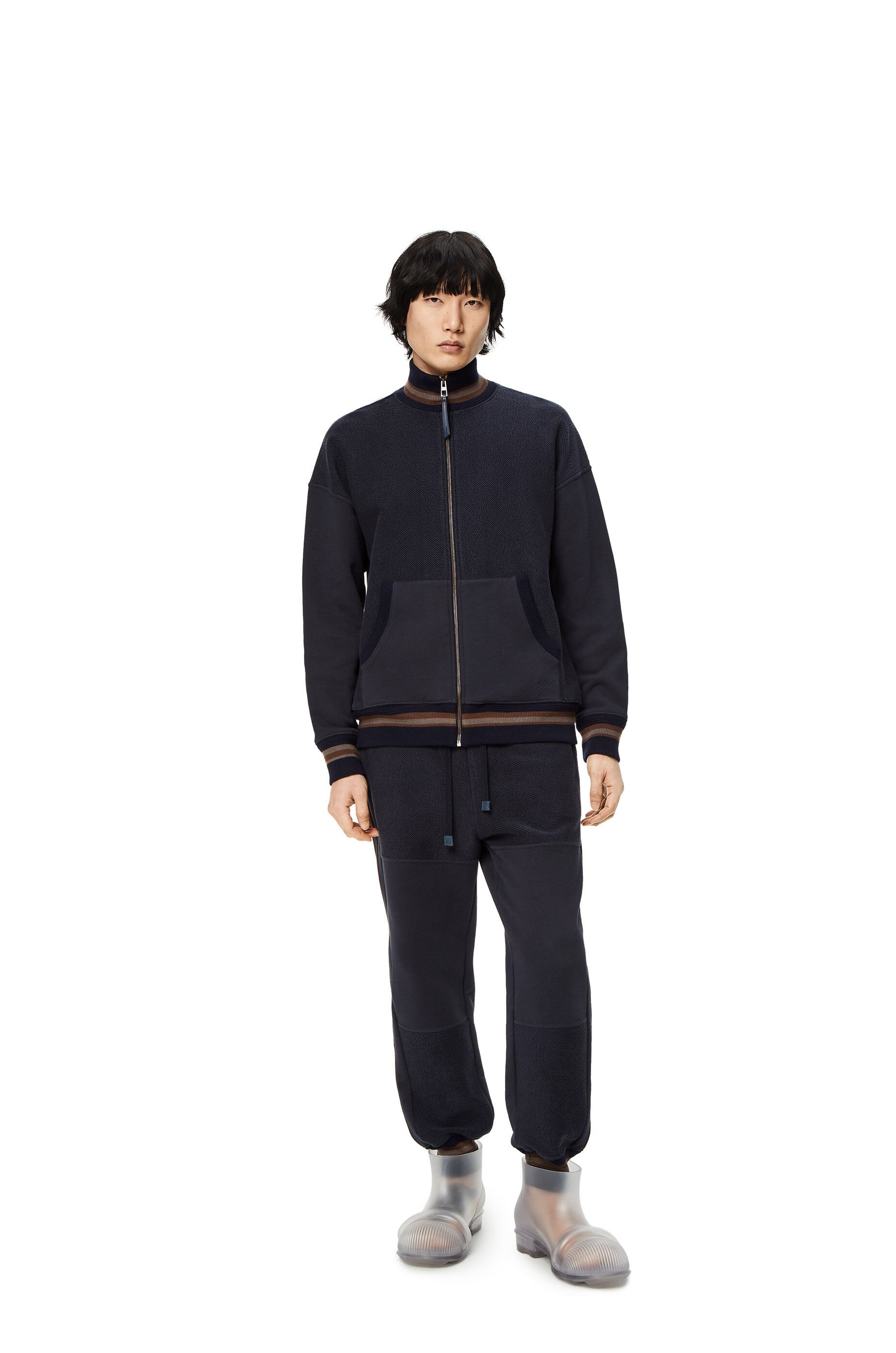 Zip-up ribbed jacket in cotton - 2