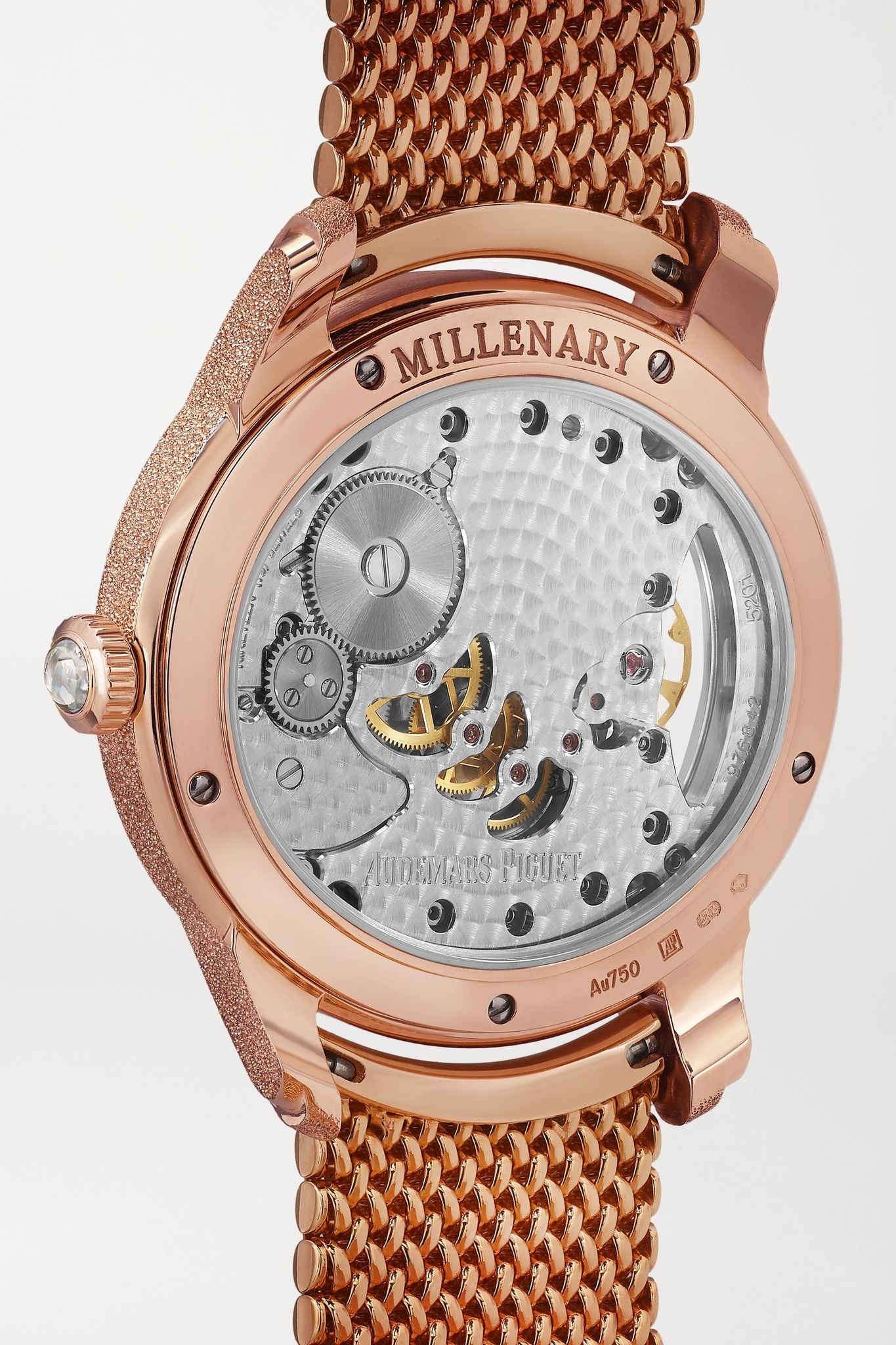 Millenary 39.5mm 18-karat frosted pink gold and opal watch - 4