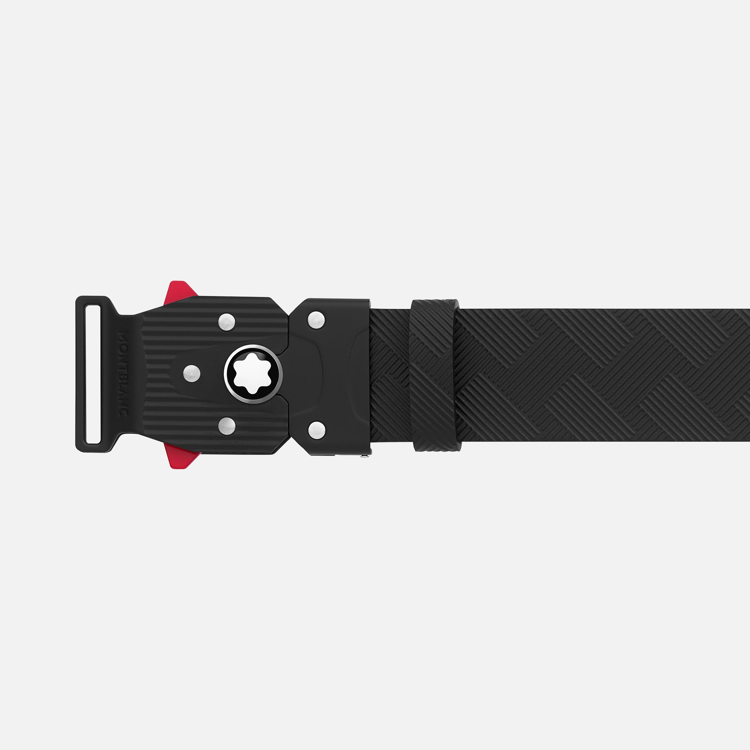 Montblanc M LOCK 4810 black printed 35 mm leather buckle belt 