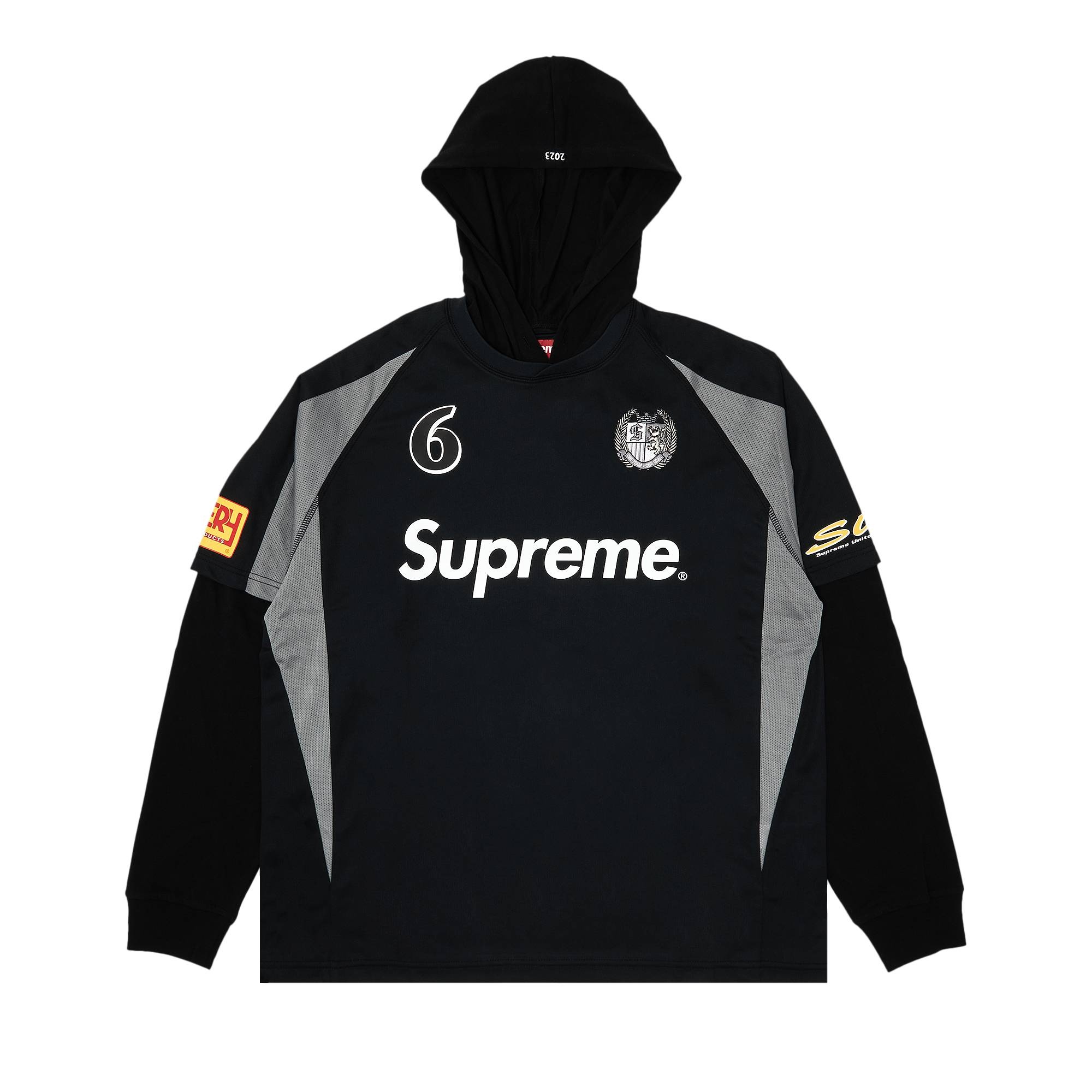 Supreme Hooded Soccer Jersey 'Black' - 1