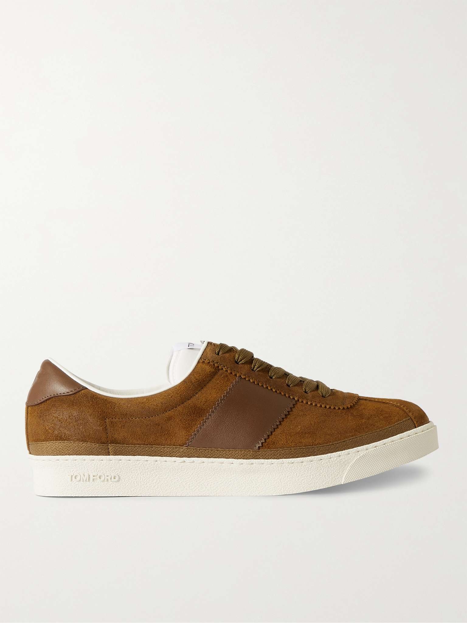 Bannister Leather-Trimmed Suede Sneakers - 1