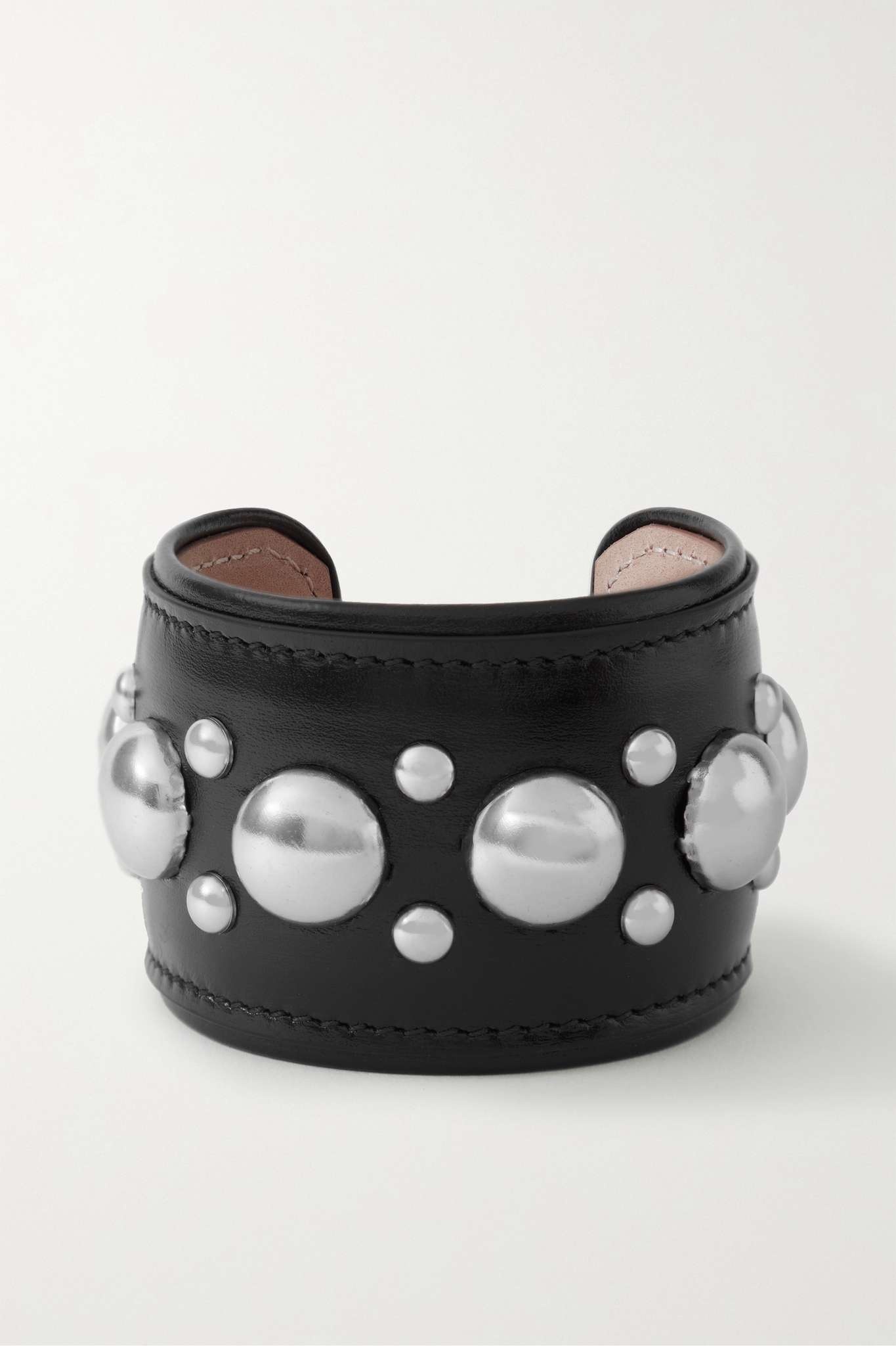 Studded leather cuff - 1