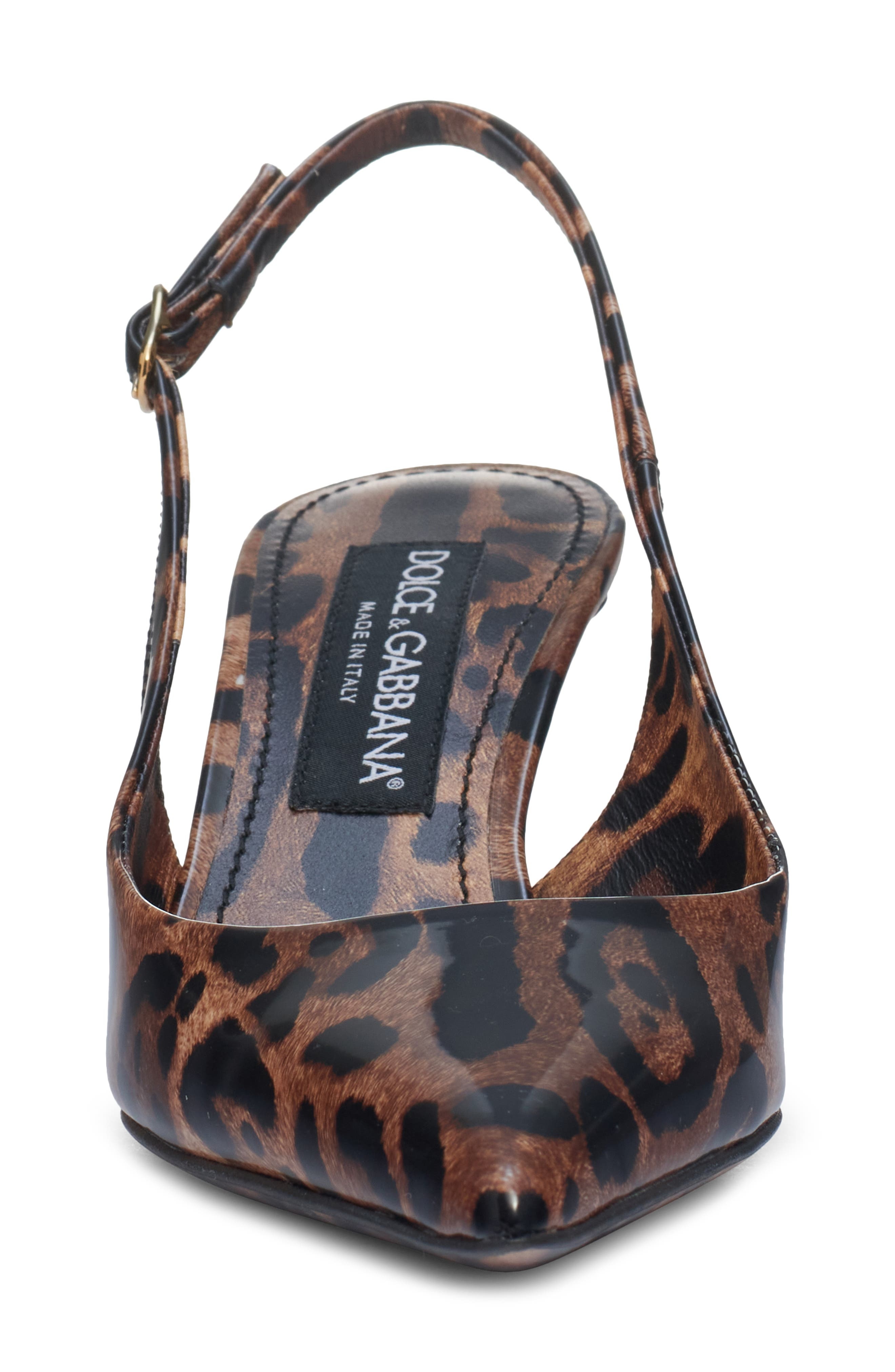 Lollo Leopard Print Pointed Toe Slingback Pump - 4