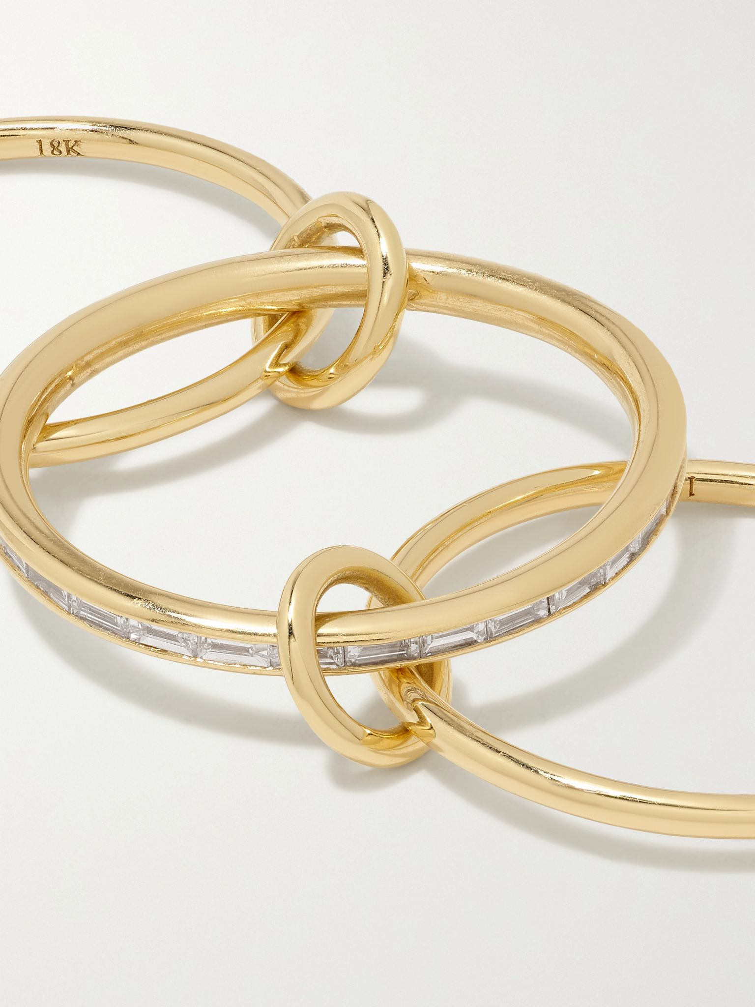 Rhea set of three 18-karat gold diamond rings Gold - 4