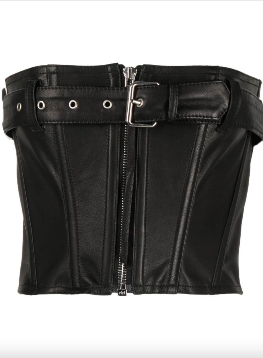 Leather Belted Corset Top - 5