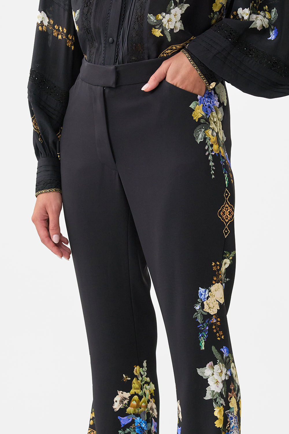 FLARE TROUSER WITH SEAM DETAIL - 5