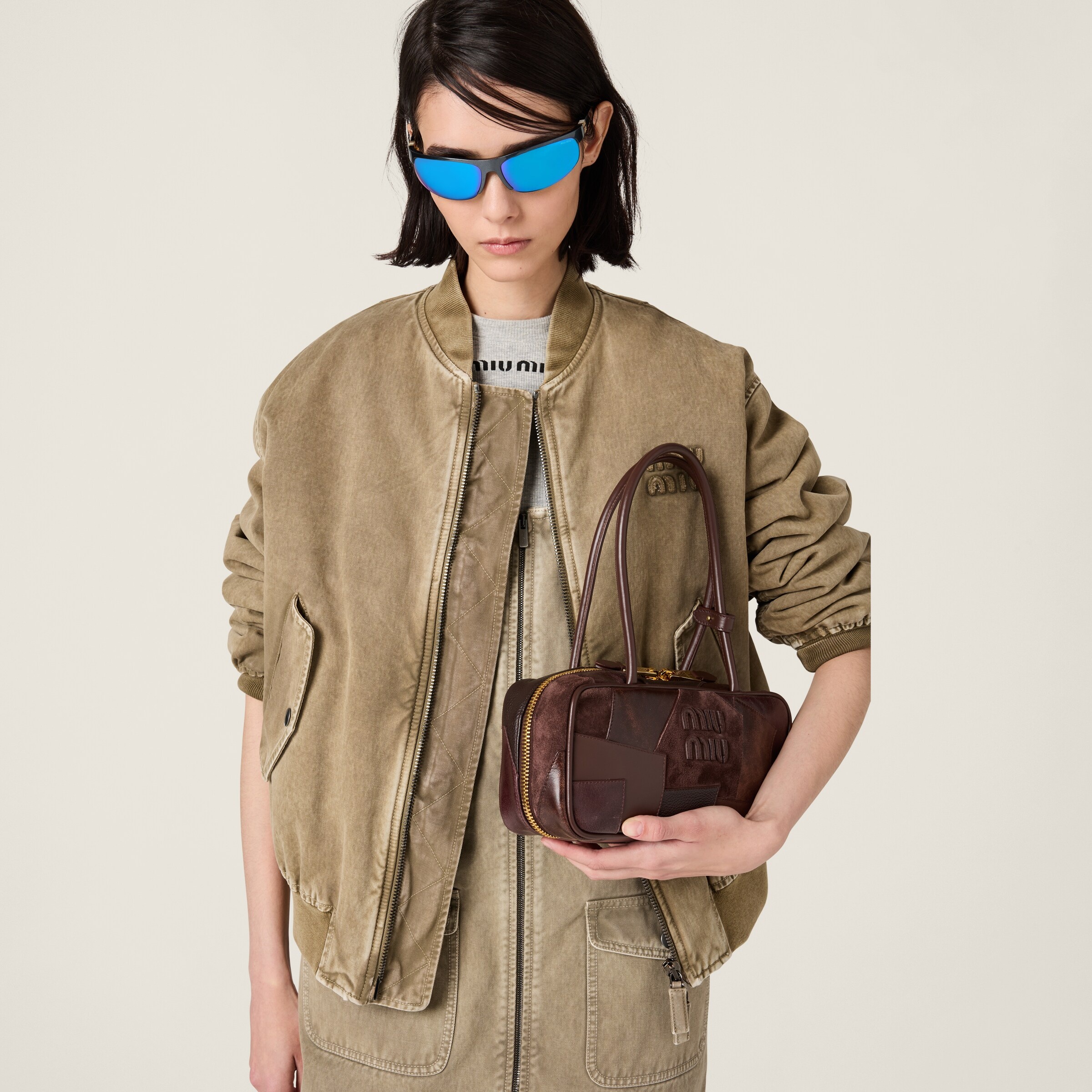 Beau  leather patchwork bag - 5