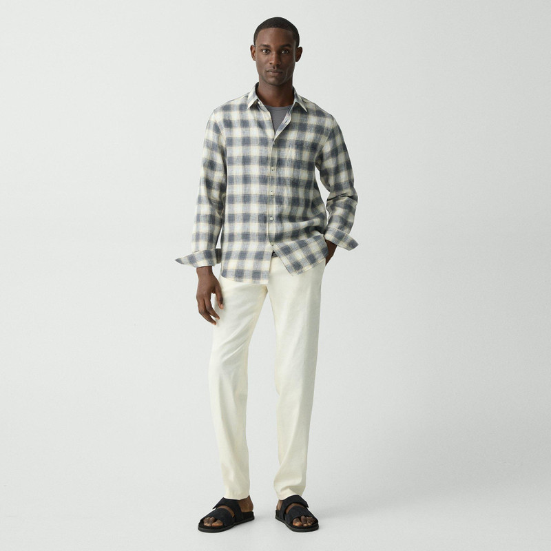 Theory Irving Shirt in Ombré Check Linen outlook