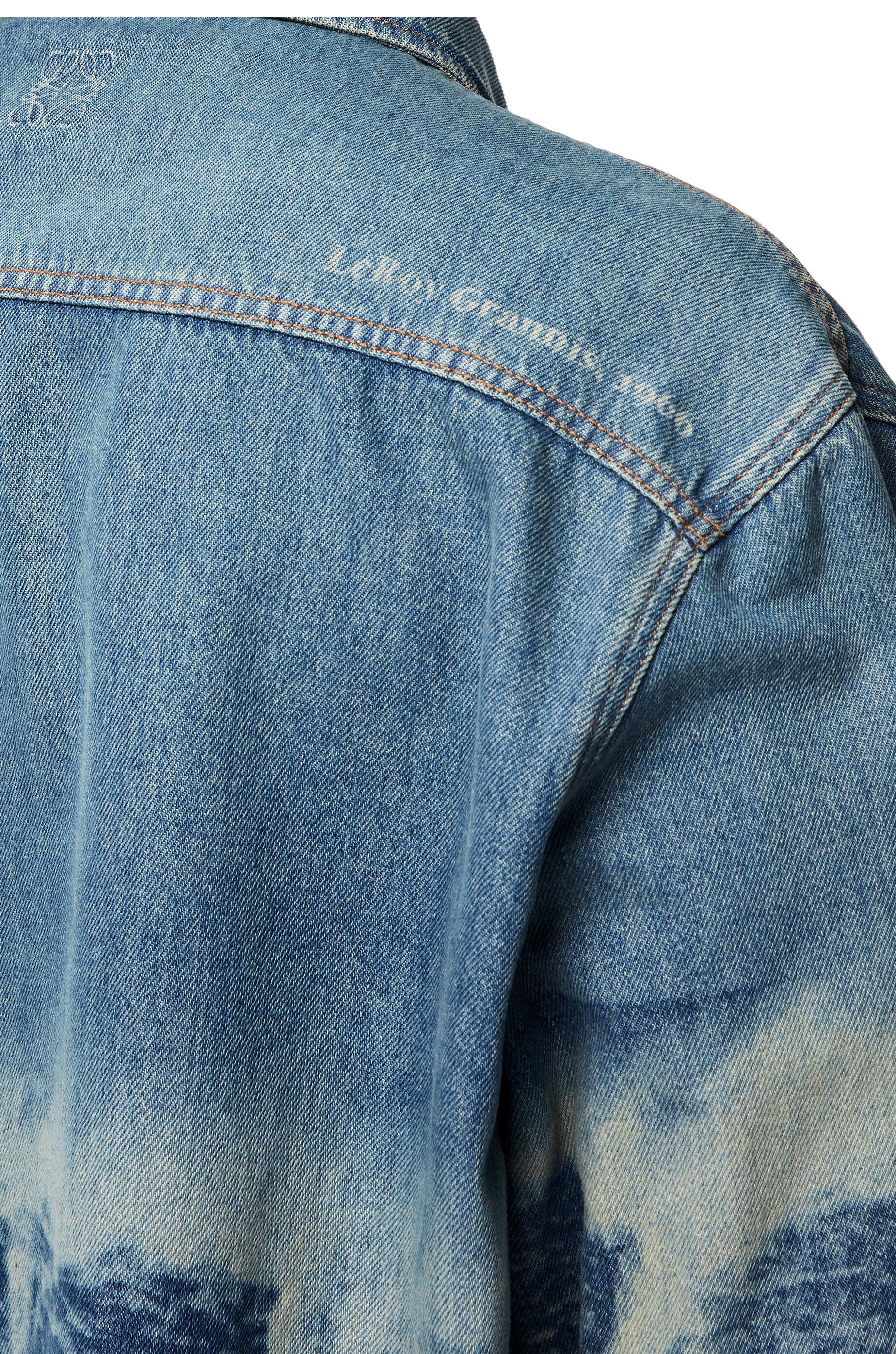 Surf print overshirt in denim - 5