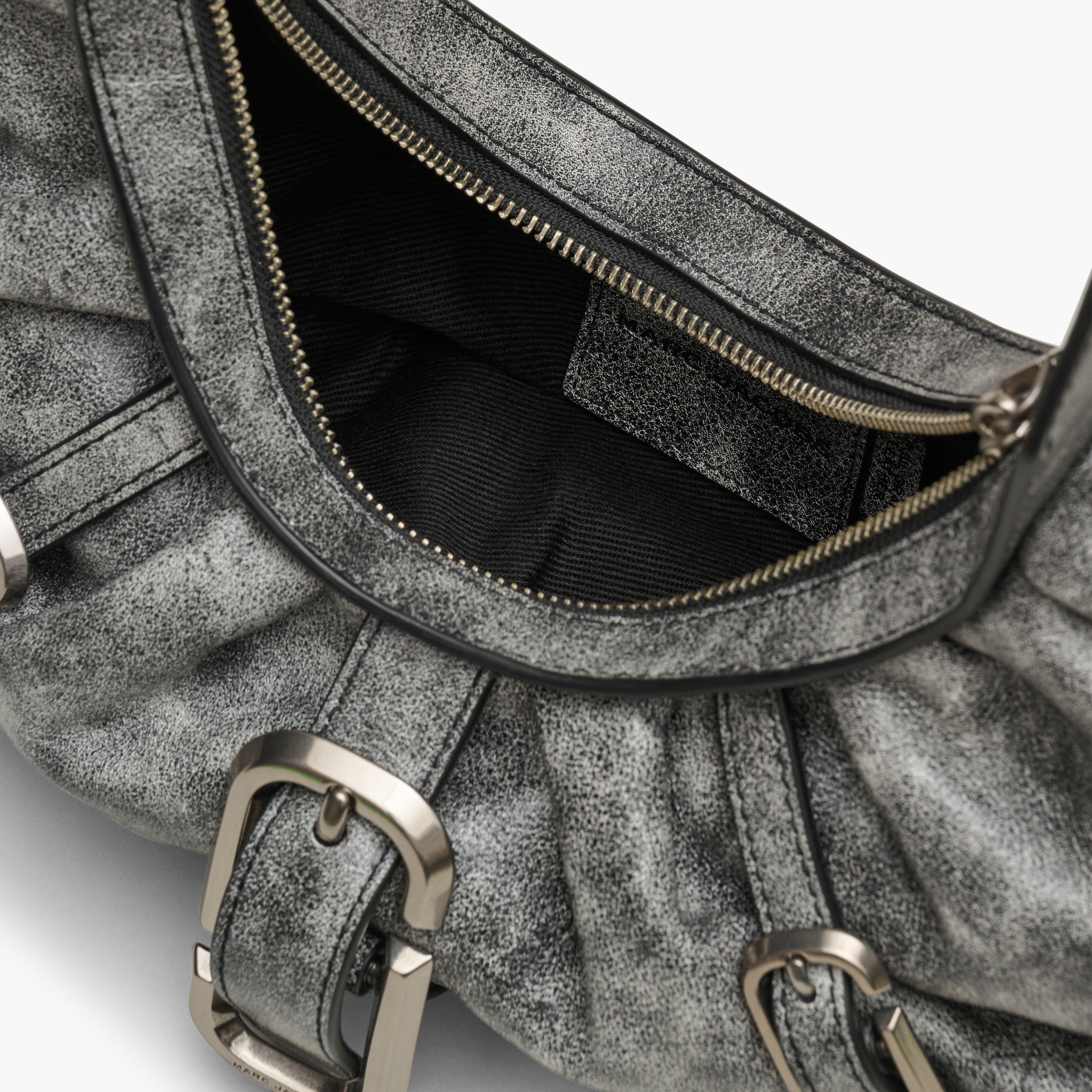 THE DISTRESSED LEATHER BUCKLE J MARC CRESCENT BAG - 4