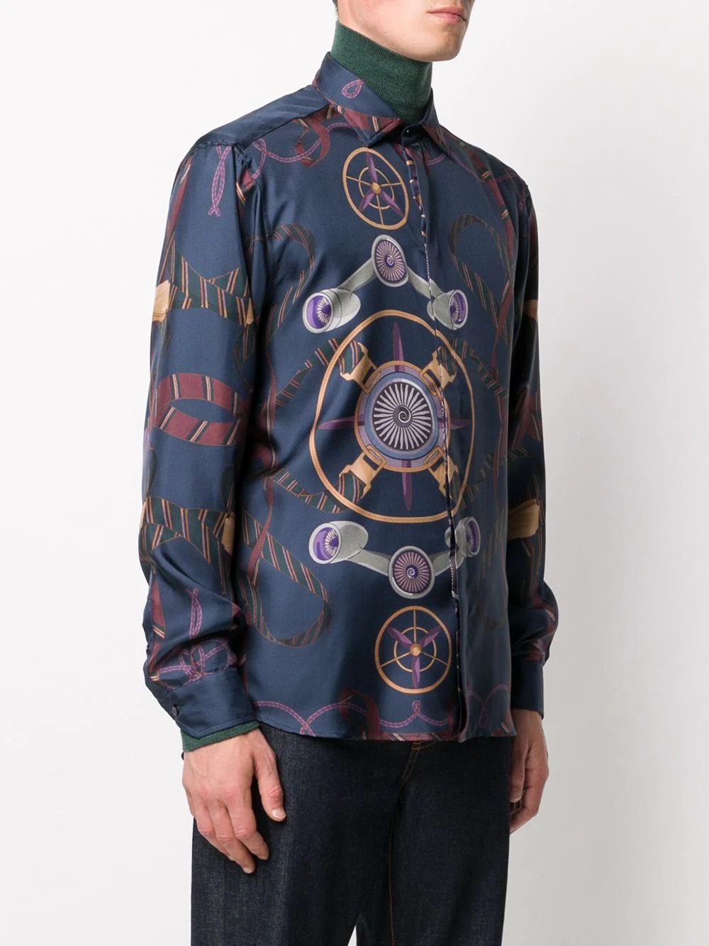 long-sleeved aviation print shirt - 3