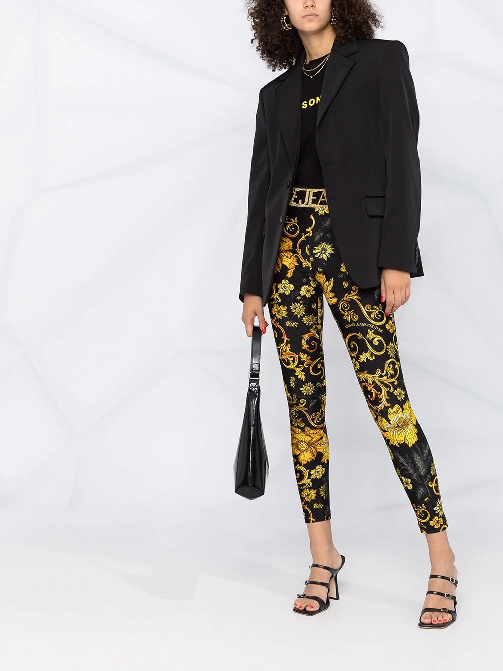 baroque-print leggings - 2