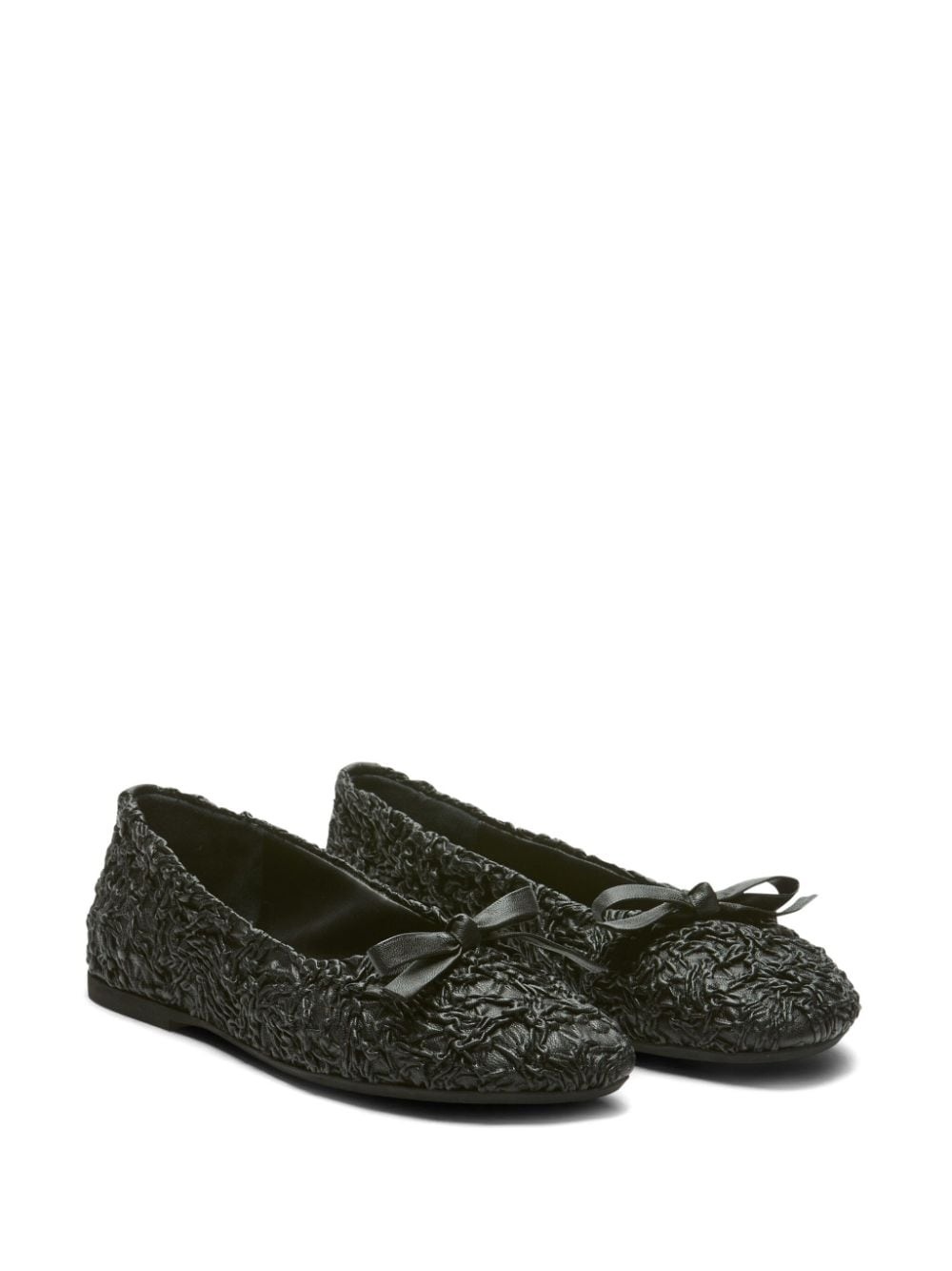 cloqué leather ballerina shoes - 2