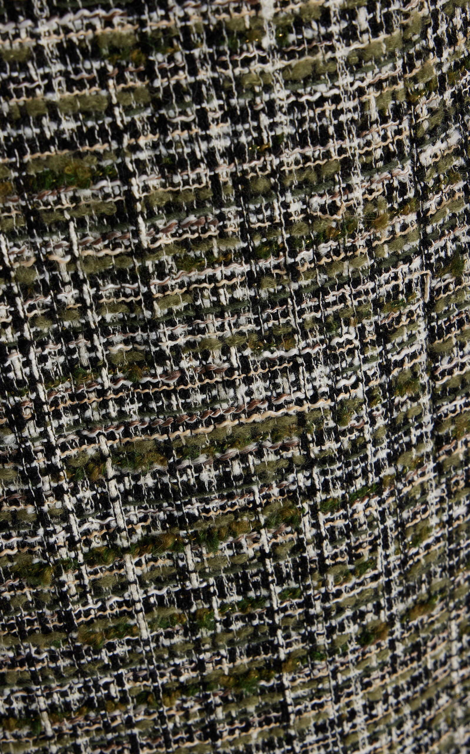 Tweed Midi Skirt olive - 4