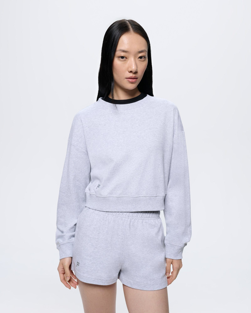 PANGAIA Womens Cropped Sweatshirt - Grey Marl outlook