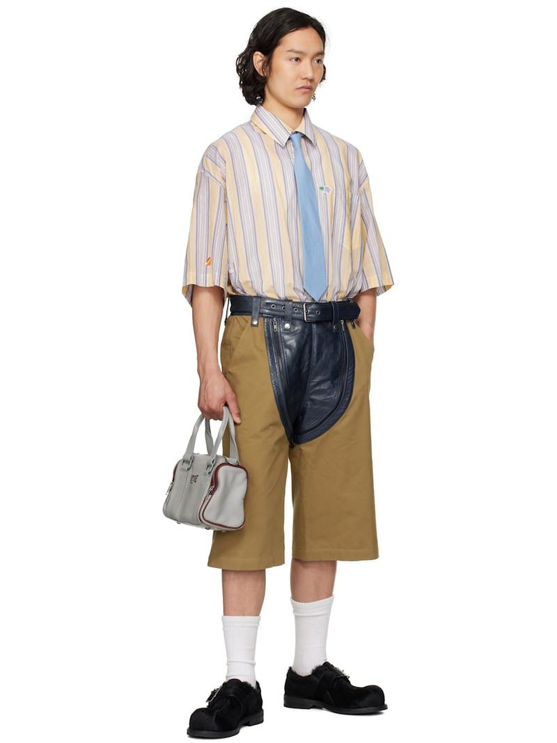 Martine Rose Navy & Khaki Zip Chap Utility Shorts outlook