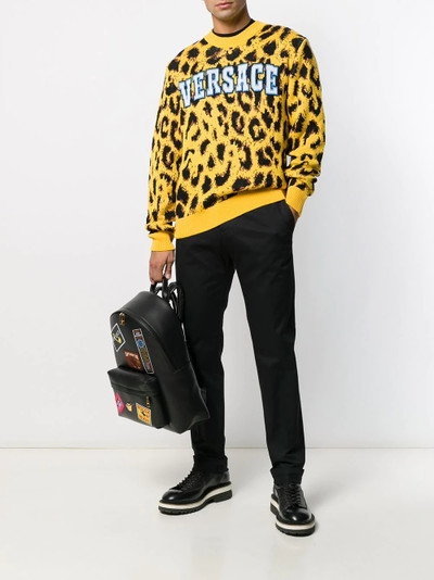 VERSACE logo tab tailored trousers outlook