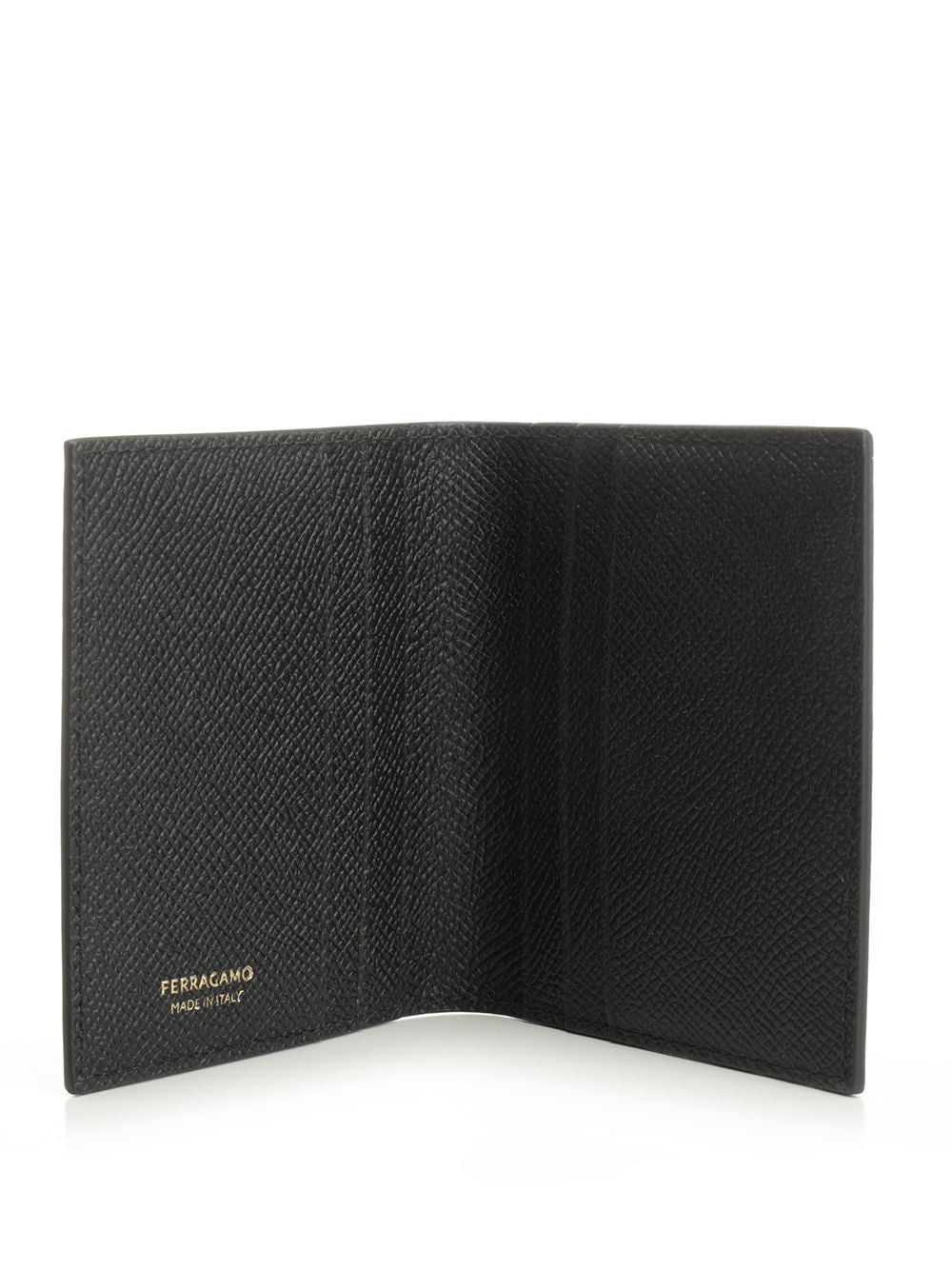 Micro Gancio Flap Card Holder Wallets Black - 4