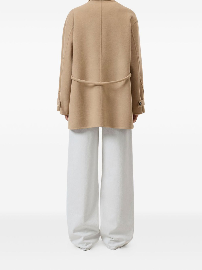 CLOSED belted patch-pocket wool coat outlook