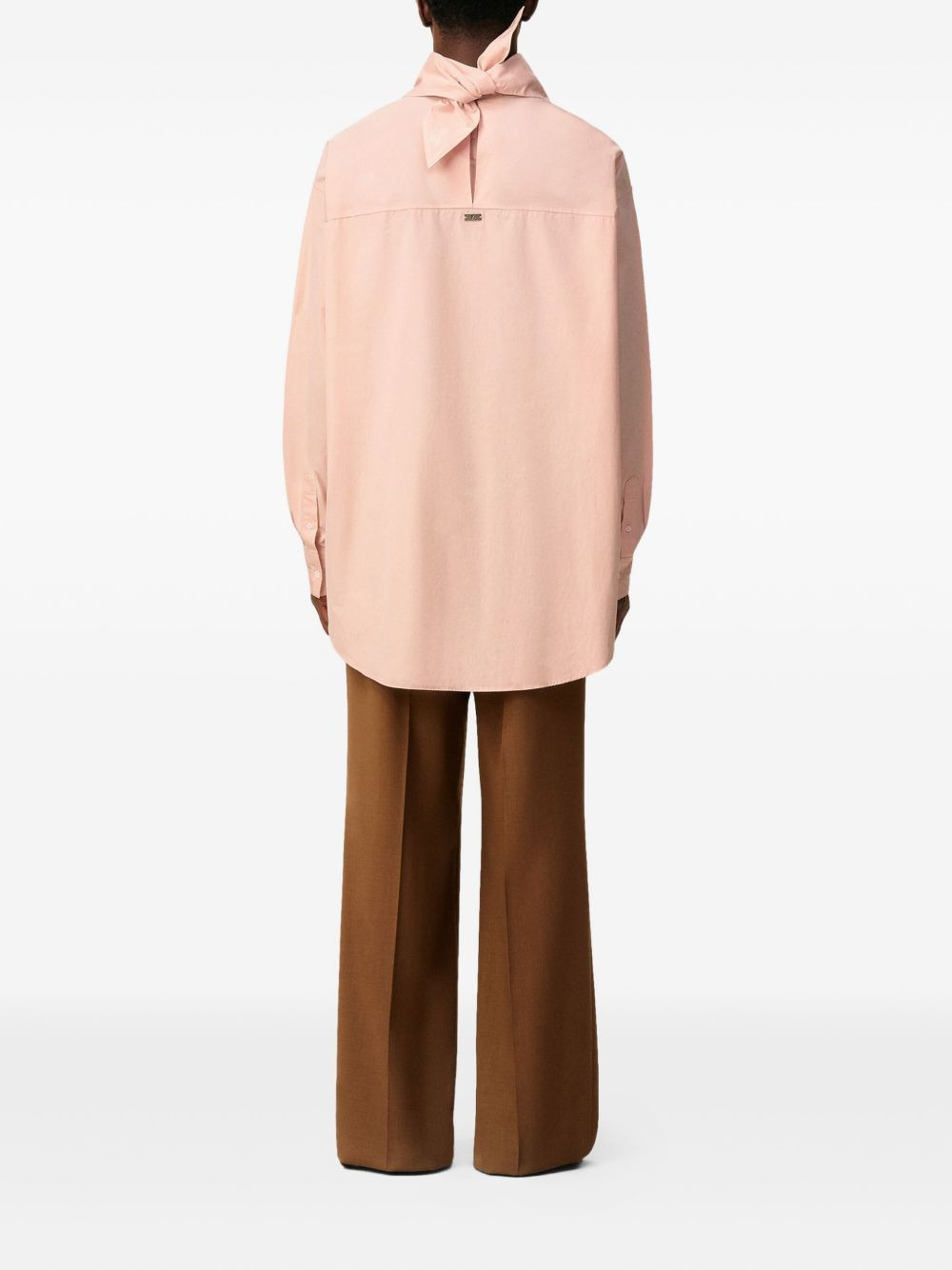 bandana-collar cotton blouse - 4