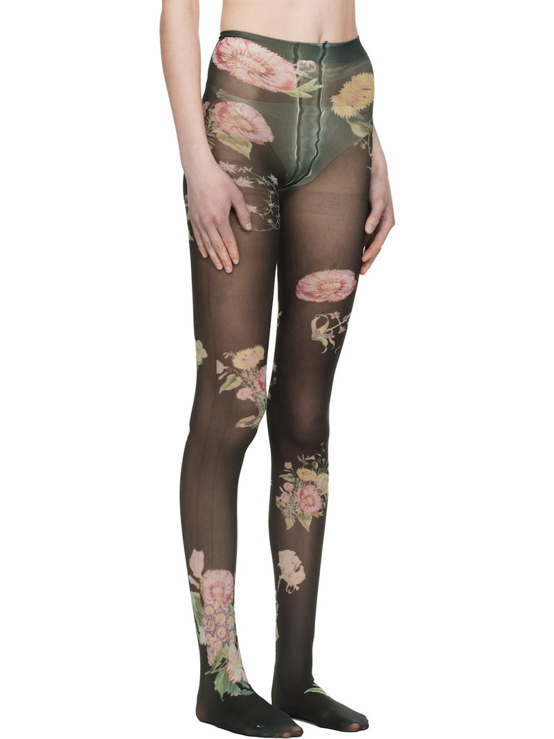 OPEN YY Black Floral Tights outlook